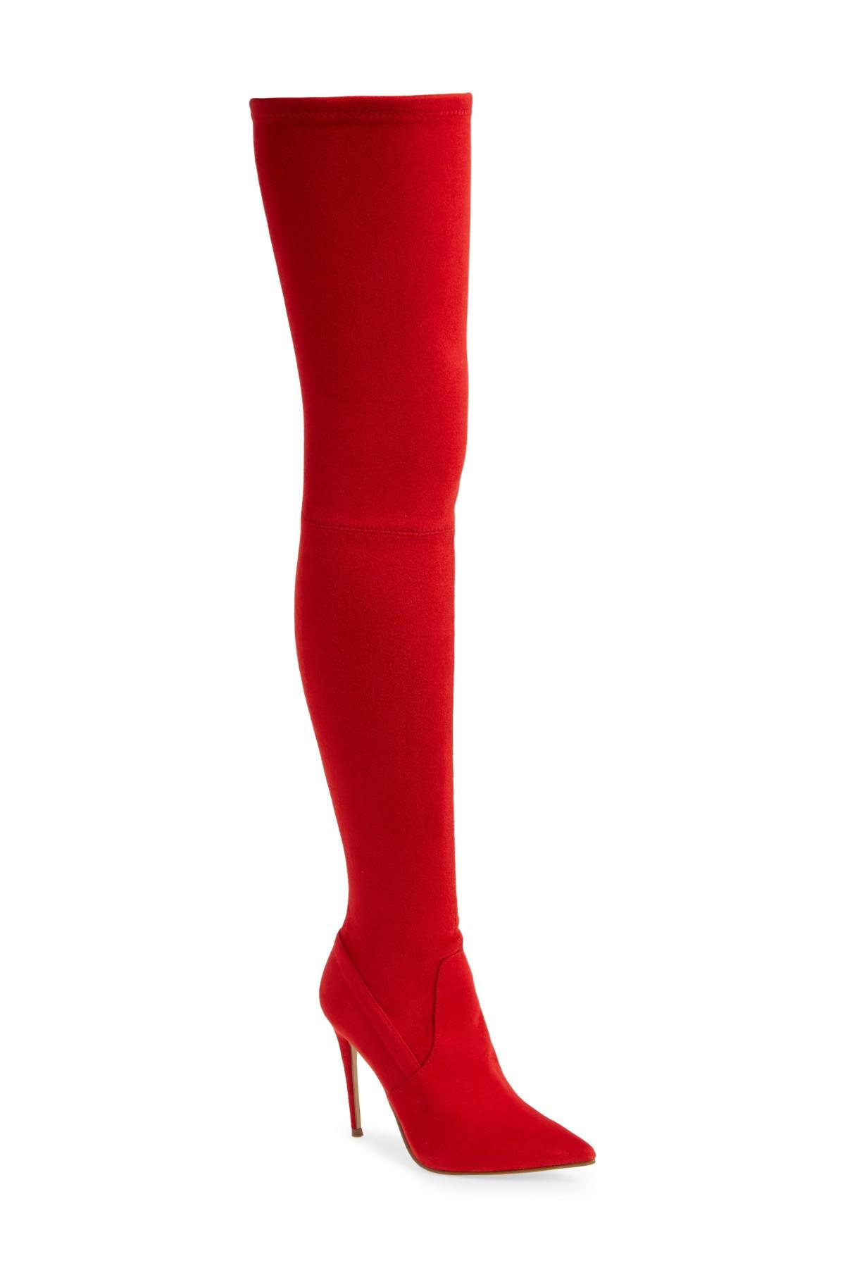 Lyst - Steve Madden Dominique Thigh High Boot in Red