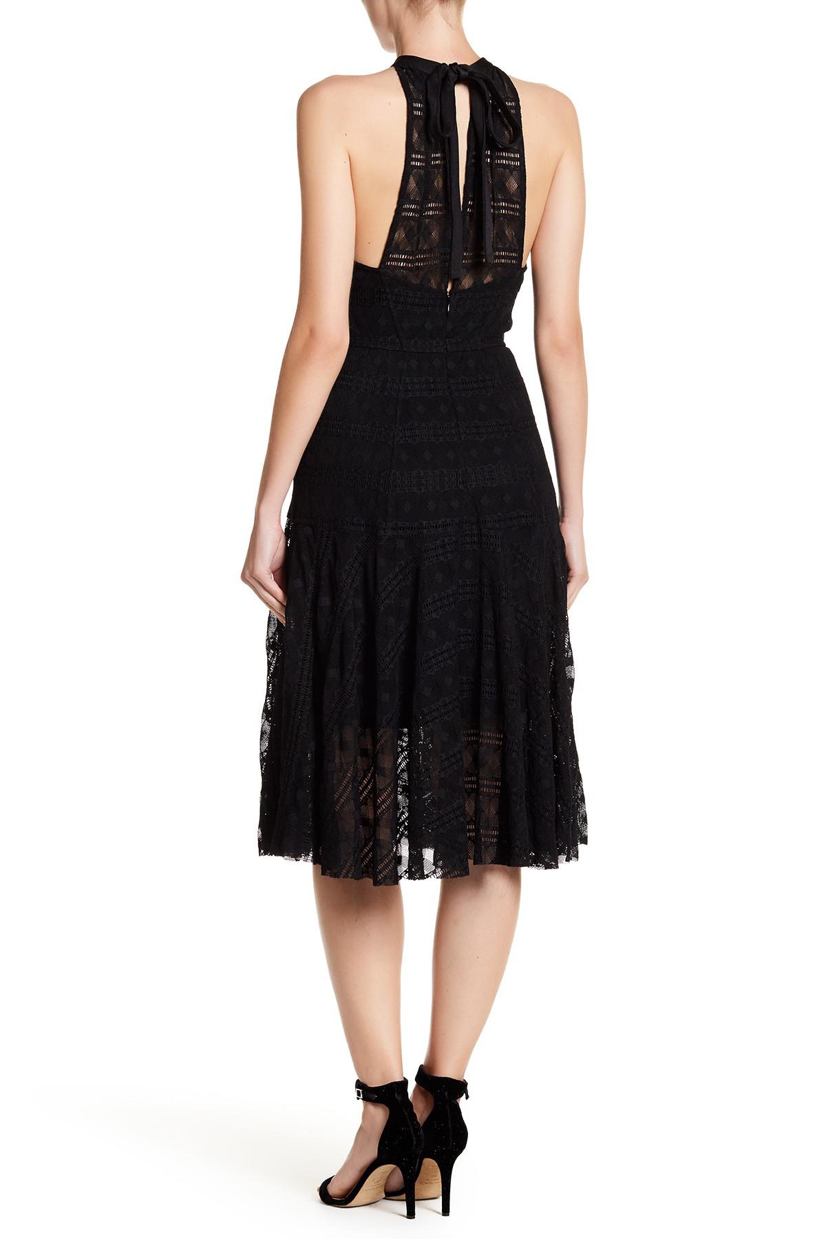 Lyst - Tracy Reese Flared Frock Lace Dress in Black