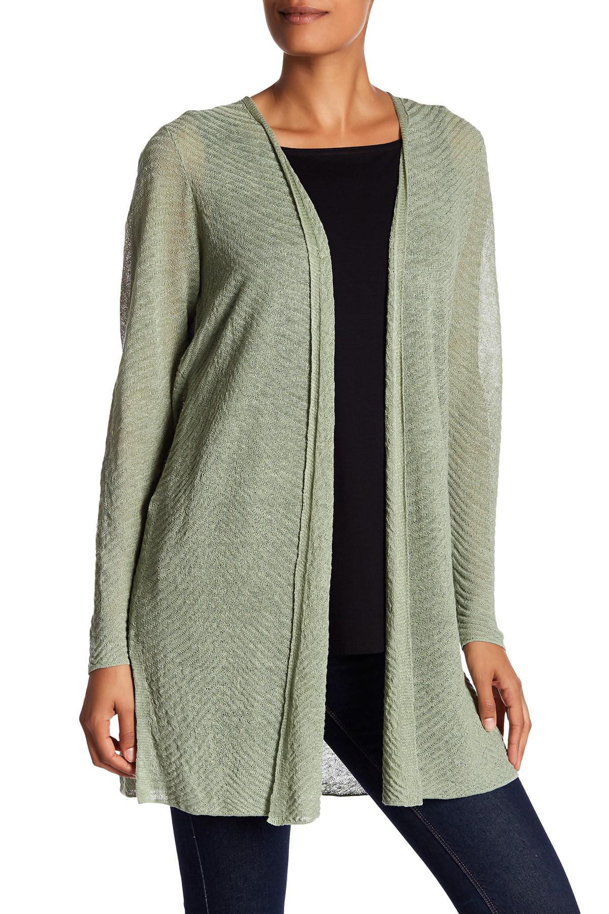 Lyst - Eileen Fisher Simple Knit Cardigan in Green