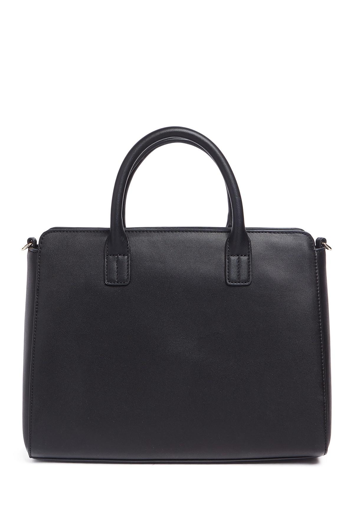 Lyst Love Moschino Embossed Hearts Pu Leather Satchel Bag In Black View Fullscreen