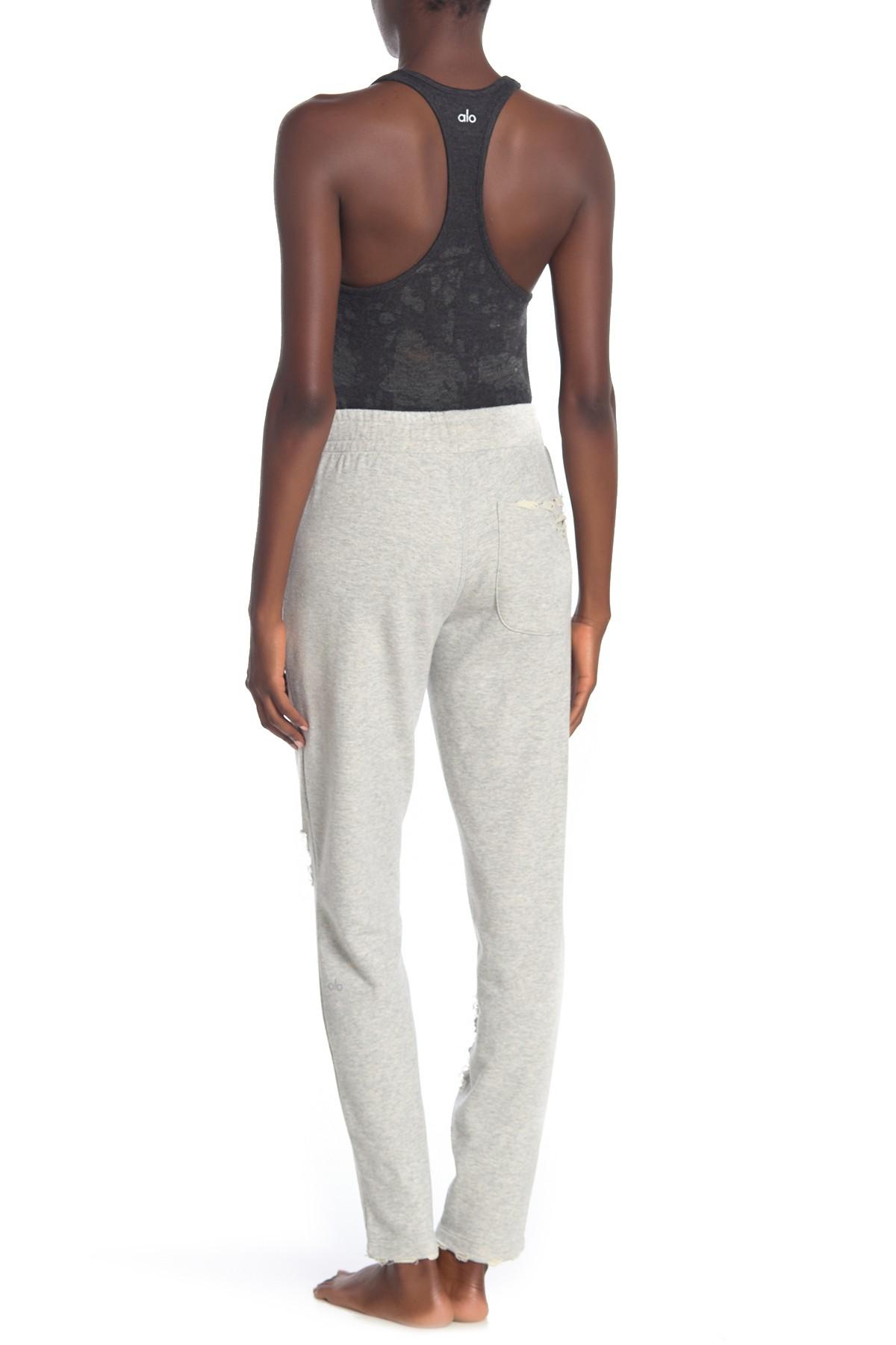 alo yoga ripped sweatpants