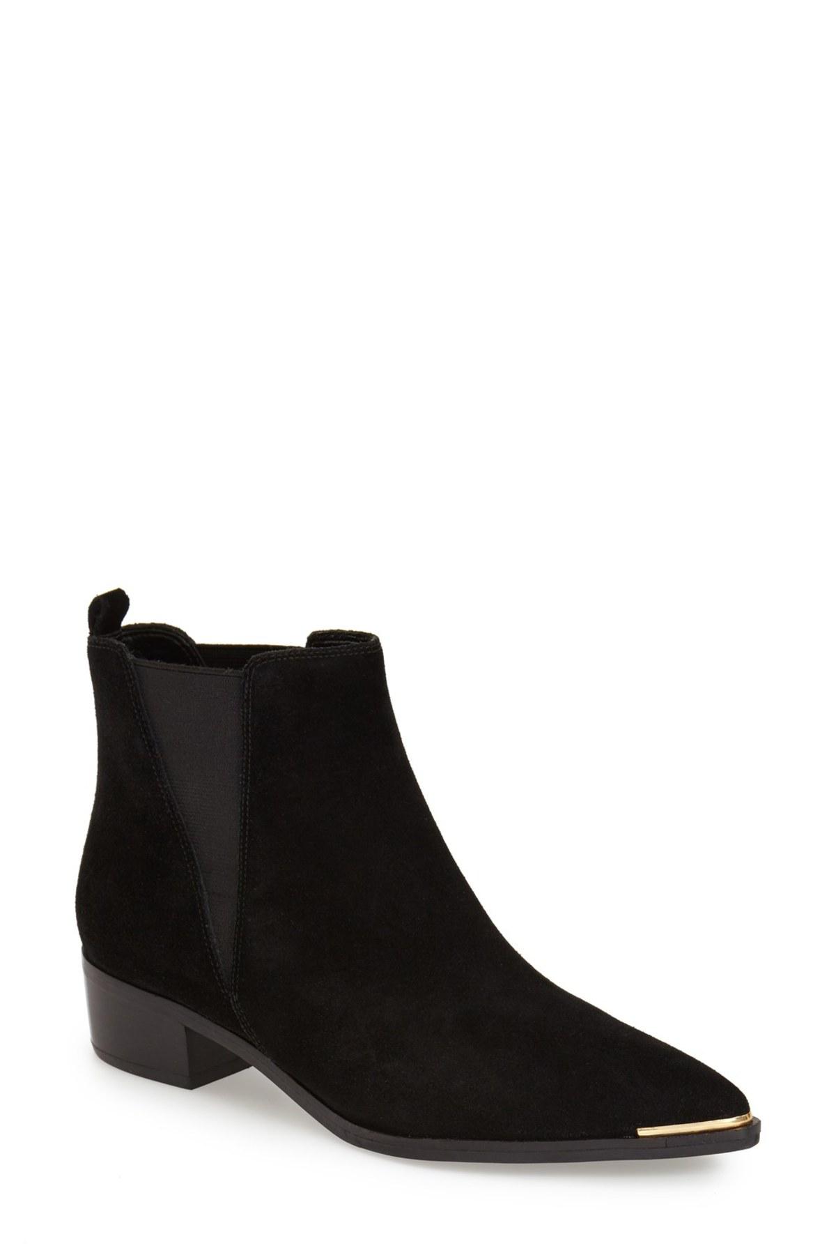 Lyst - Marc Fisher Yale Suede Chelsea Boots in Black