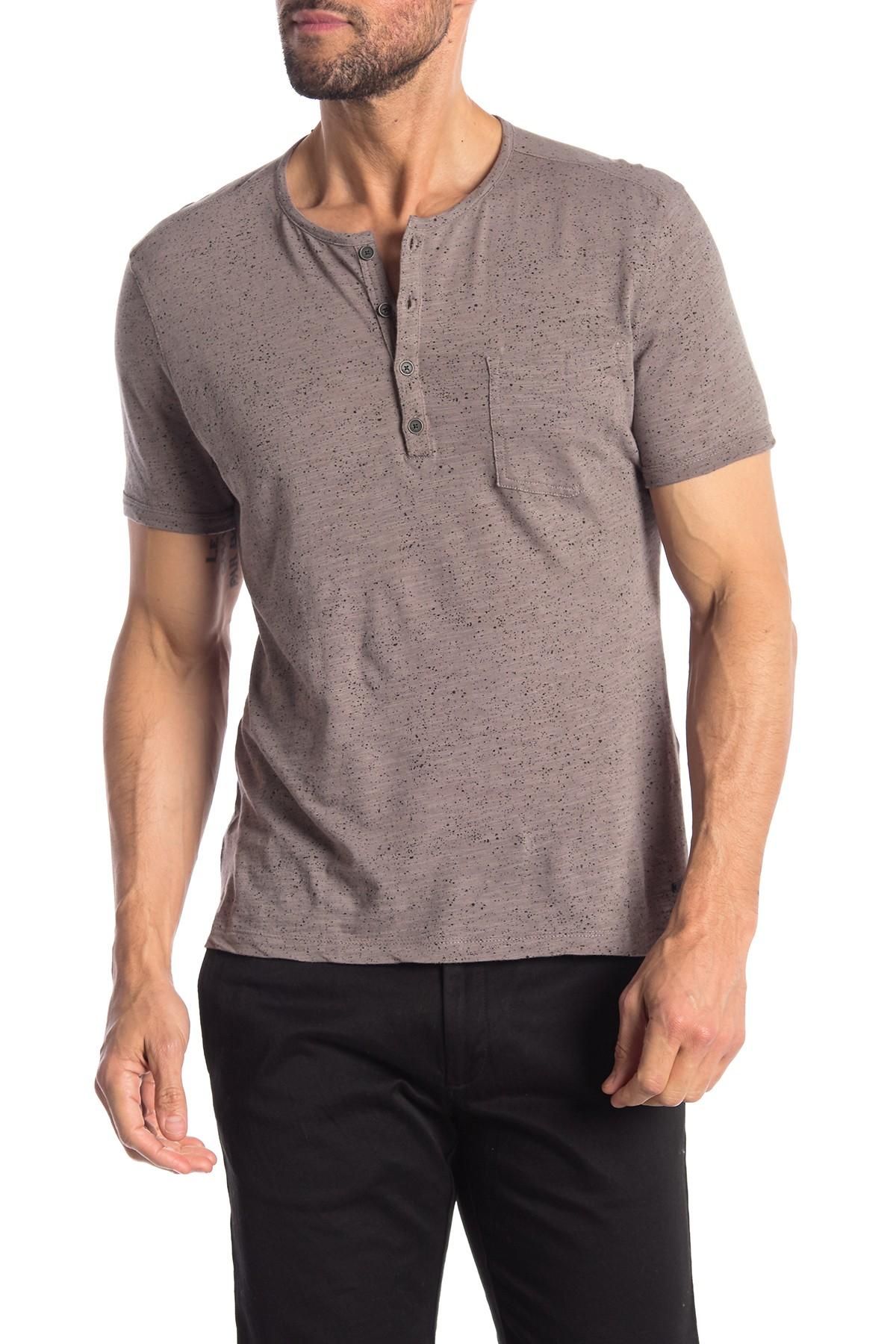 John Varvatos Short Sleeve Pocket Henley in White for Men - Save 51% - Lyst