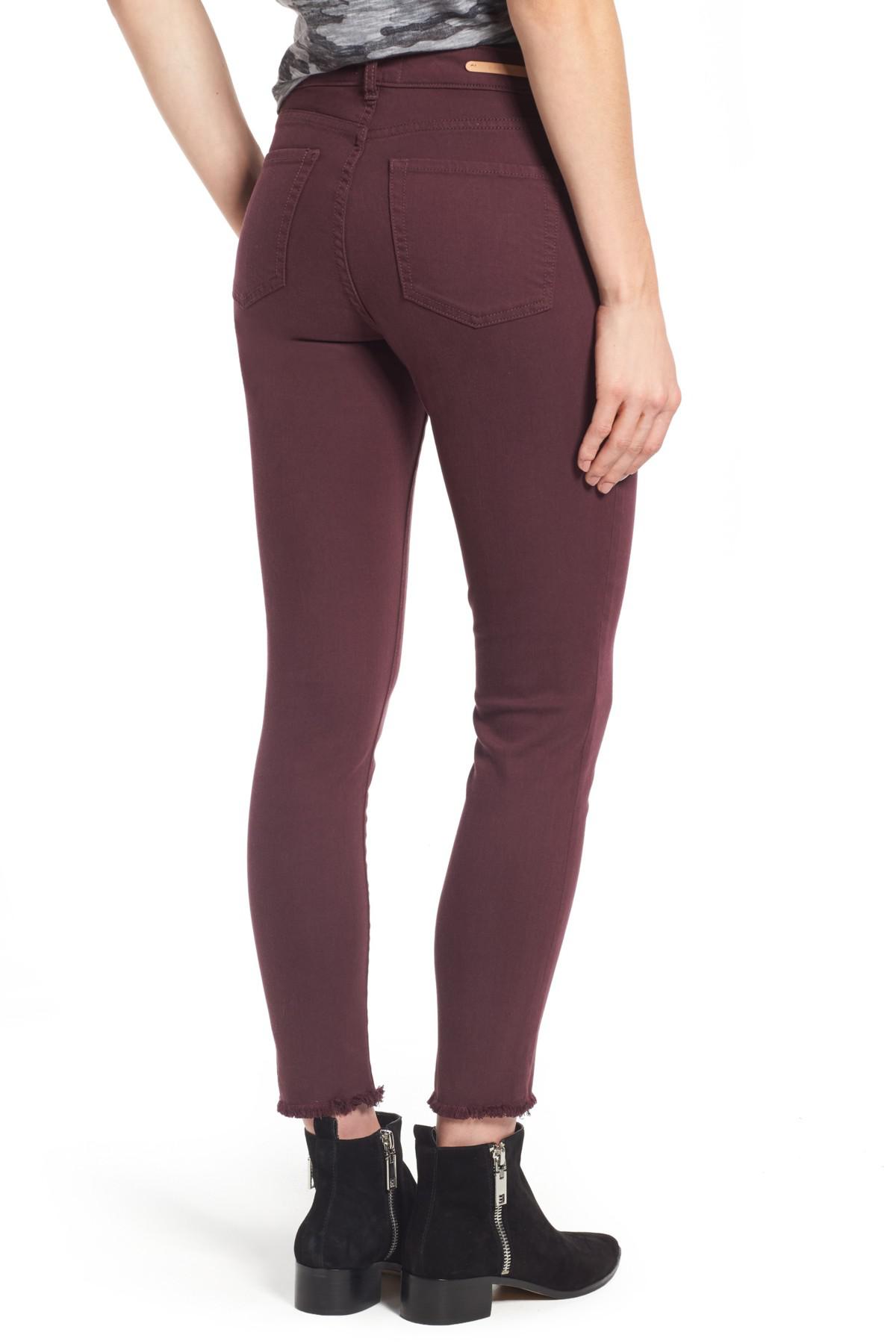 Lyst - Caslon Caslon Frayed Hem Skinny Ankle Jeans in Purple