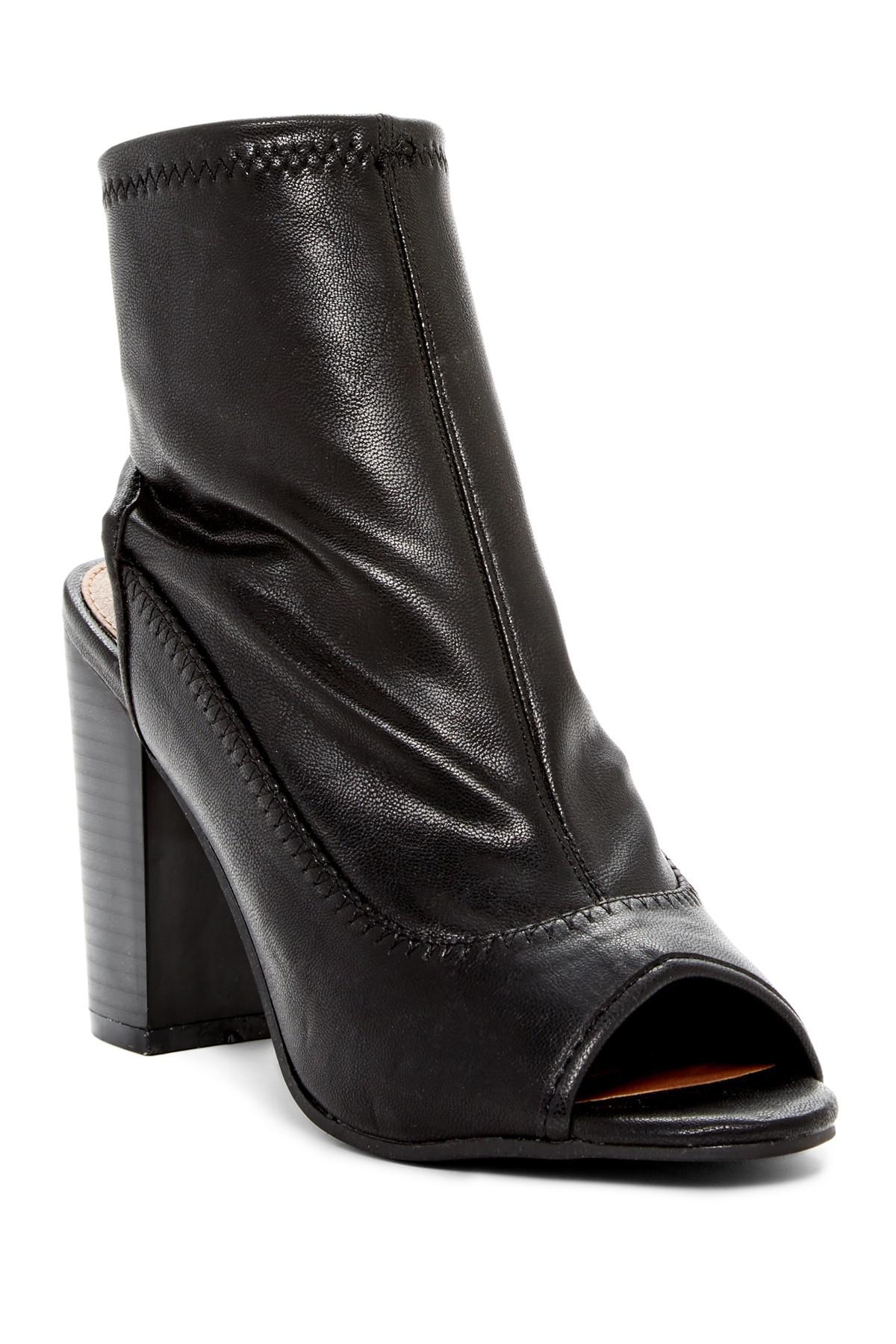 Lyst - Rampage Tionna Peep Toe Ankle Boot in Black