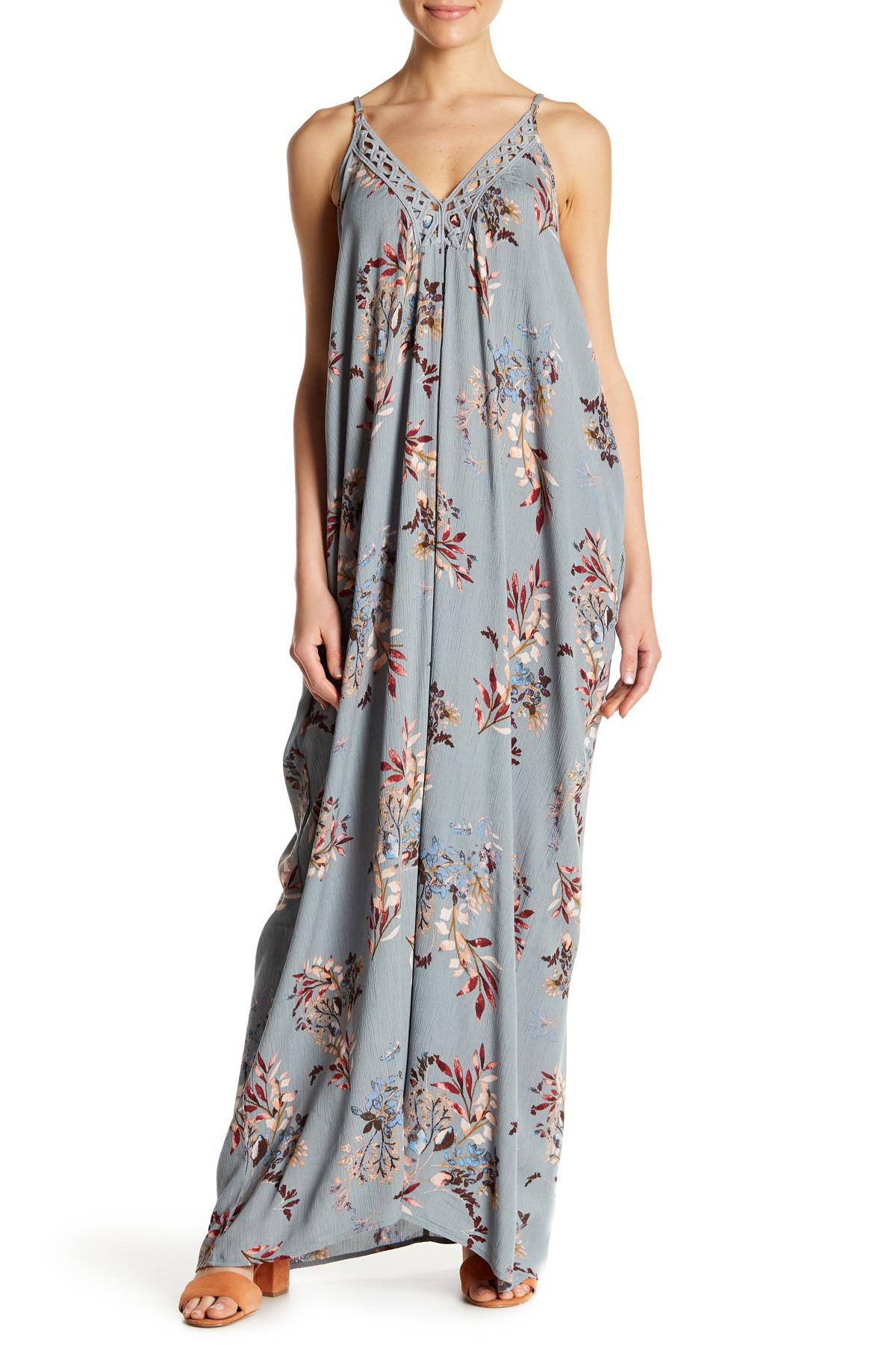 V neck floral printed lace maxi dress V neck floral printed lace maxi dress