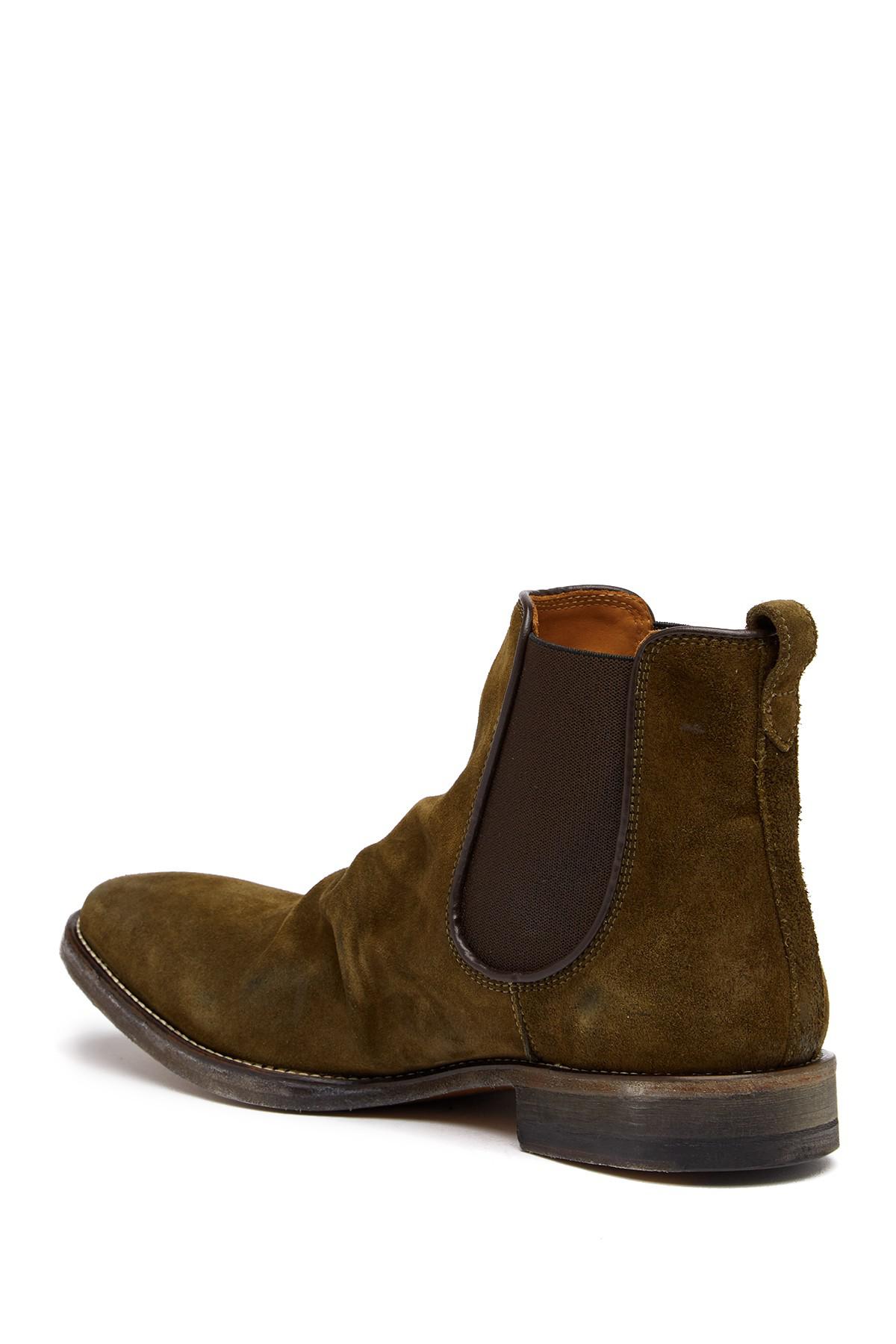 Lyst - John Varvatos Fleetwood Suede Chelsea Boot In Green For Men