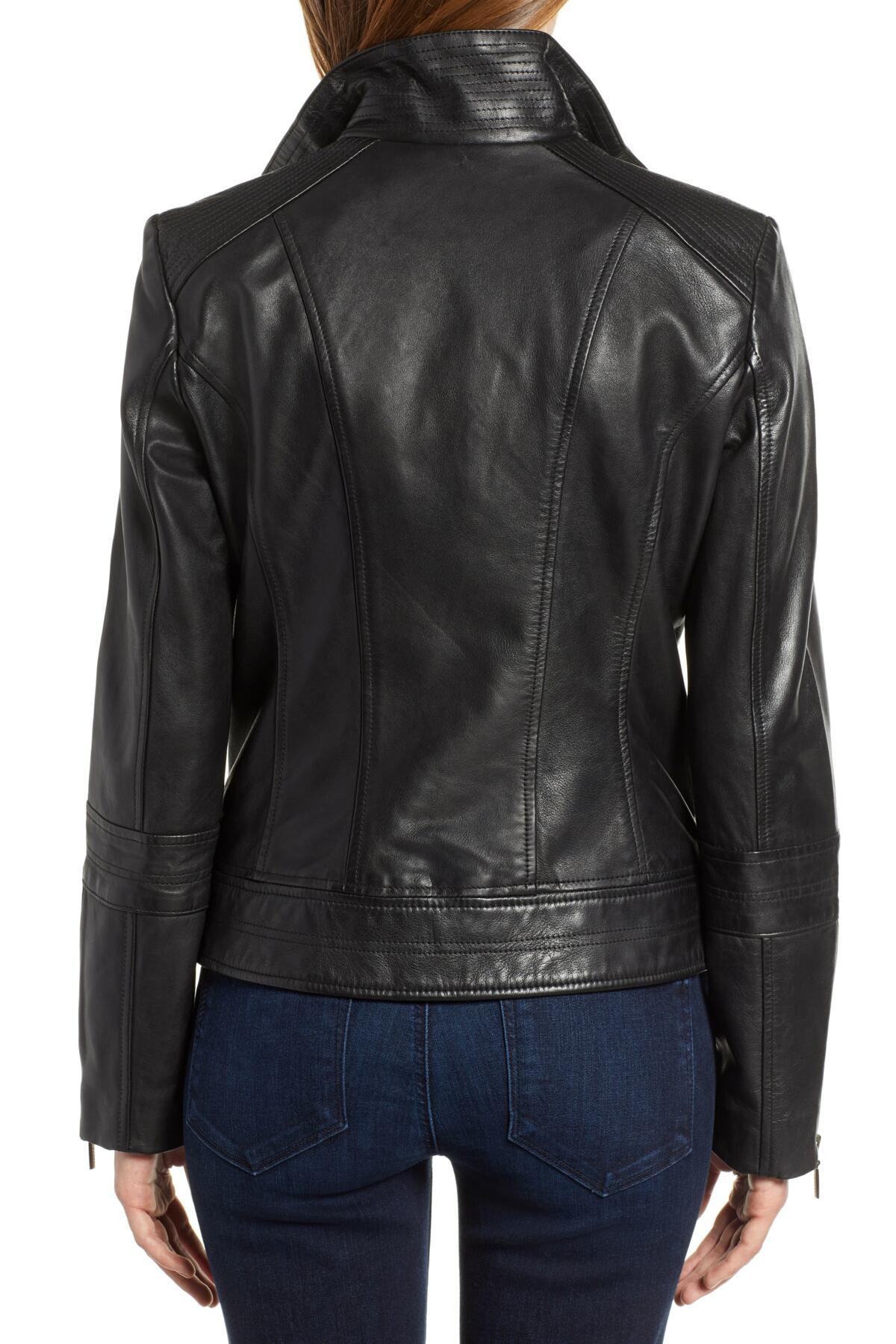 Lyst Bernardo Leather Moto Jacket in Black