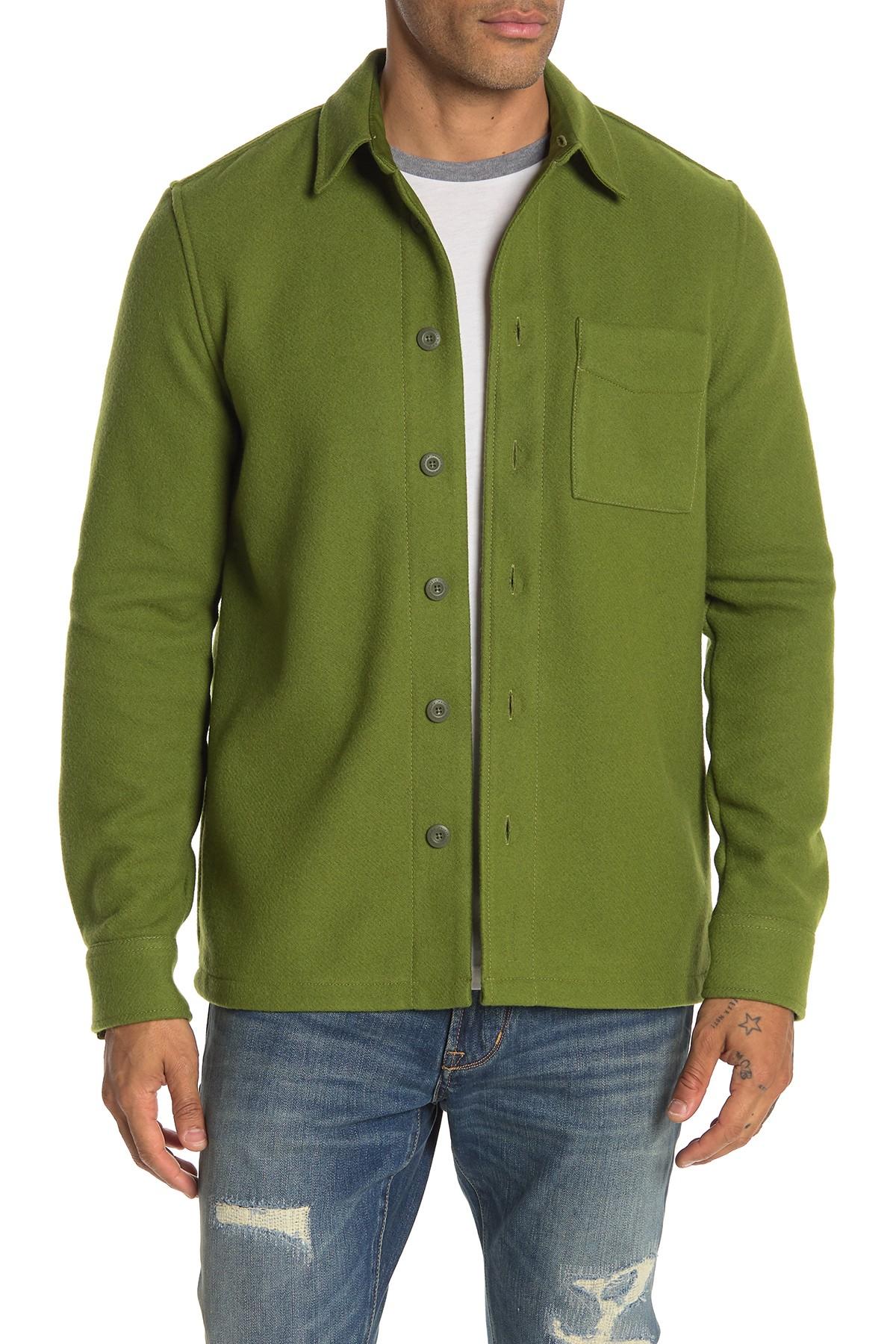 Nudie Jeans Sten Wool Blend Overshirt in Green for Men - Lyst