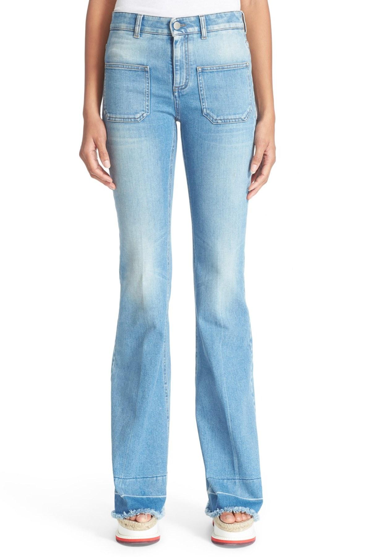 Lyst - Stella Mccartney 'the '70s Flare' Patch Pocket Jeans in Blue