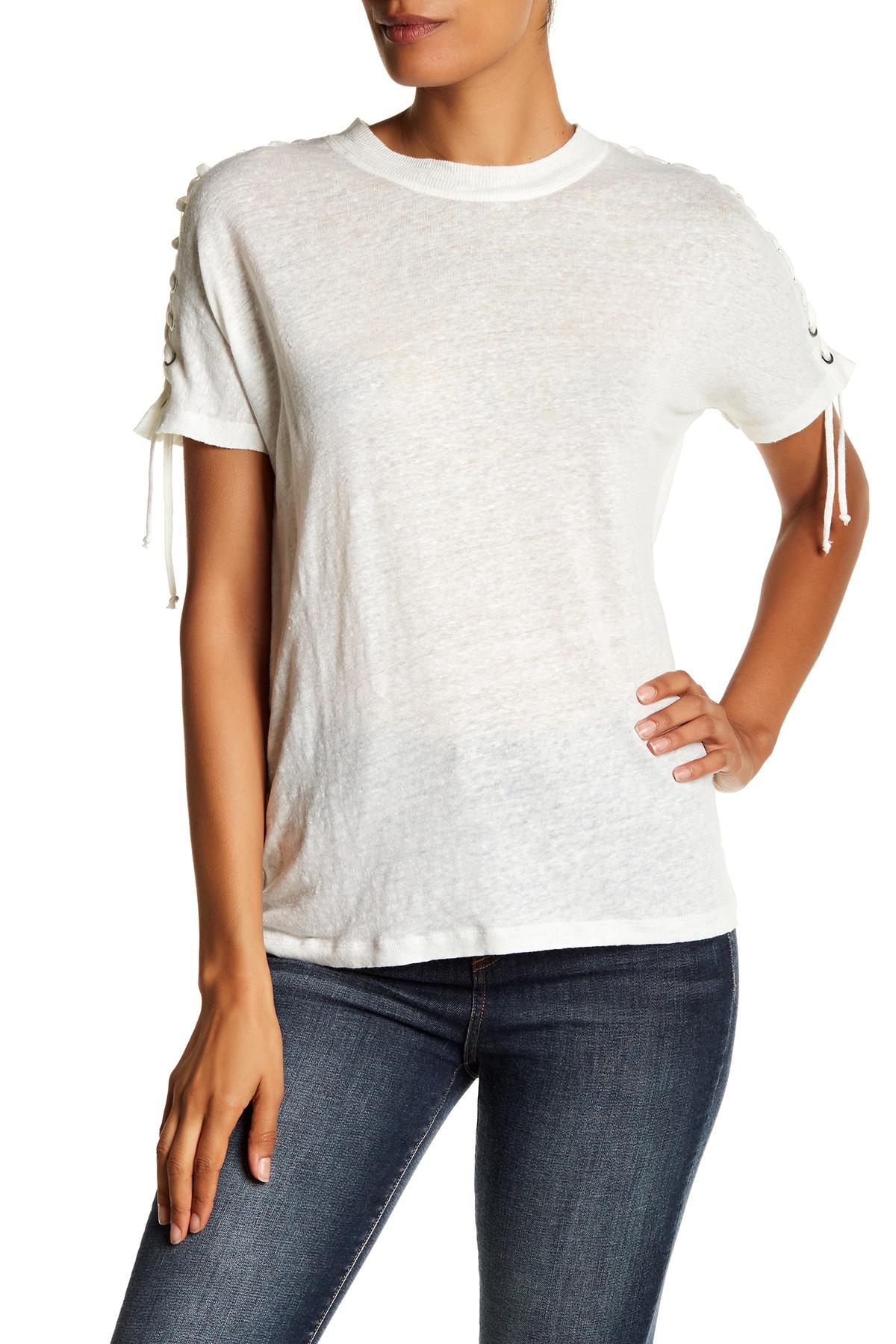 white linen tee shirt