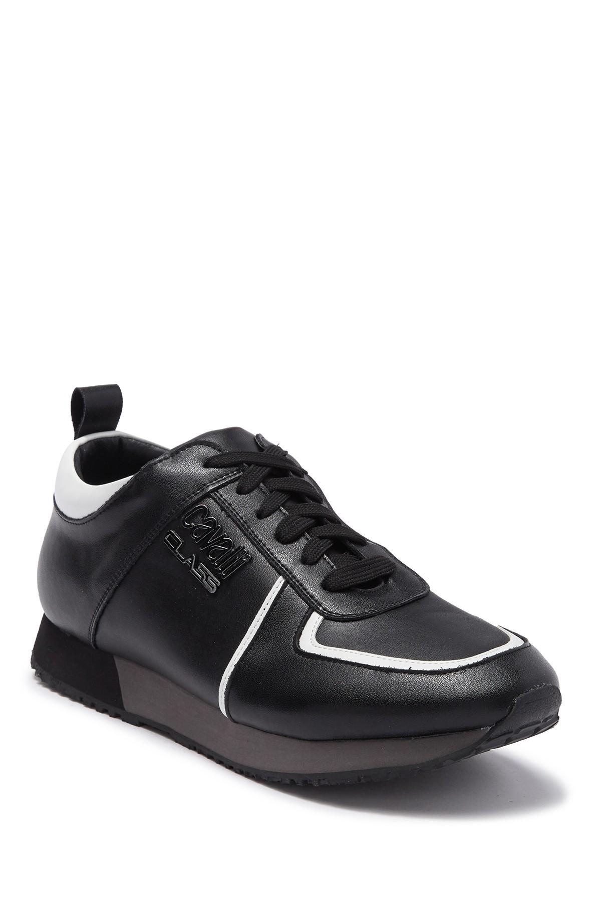 Roberto Cavalli 'cavalli' Lace-up Retro Sneaker in Black for Men - Lyst