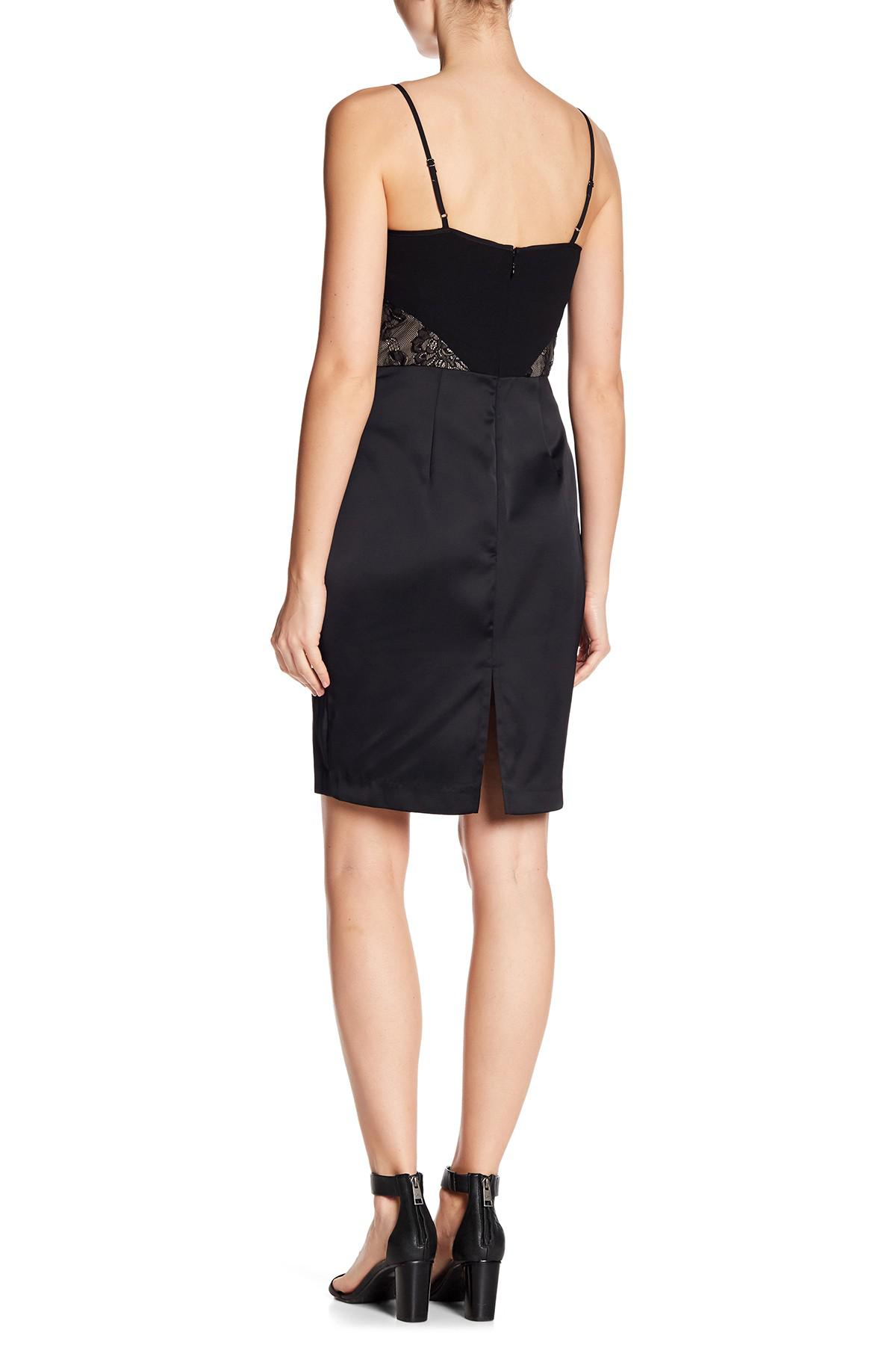 Lyst - Bcbgeneration Lace Inset Cocktail Dress in Black