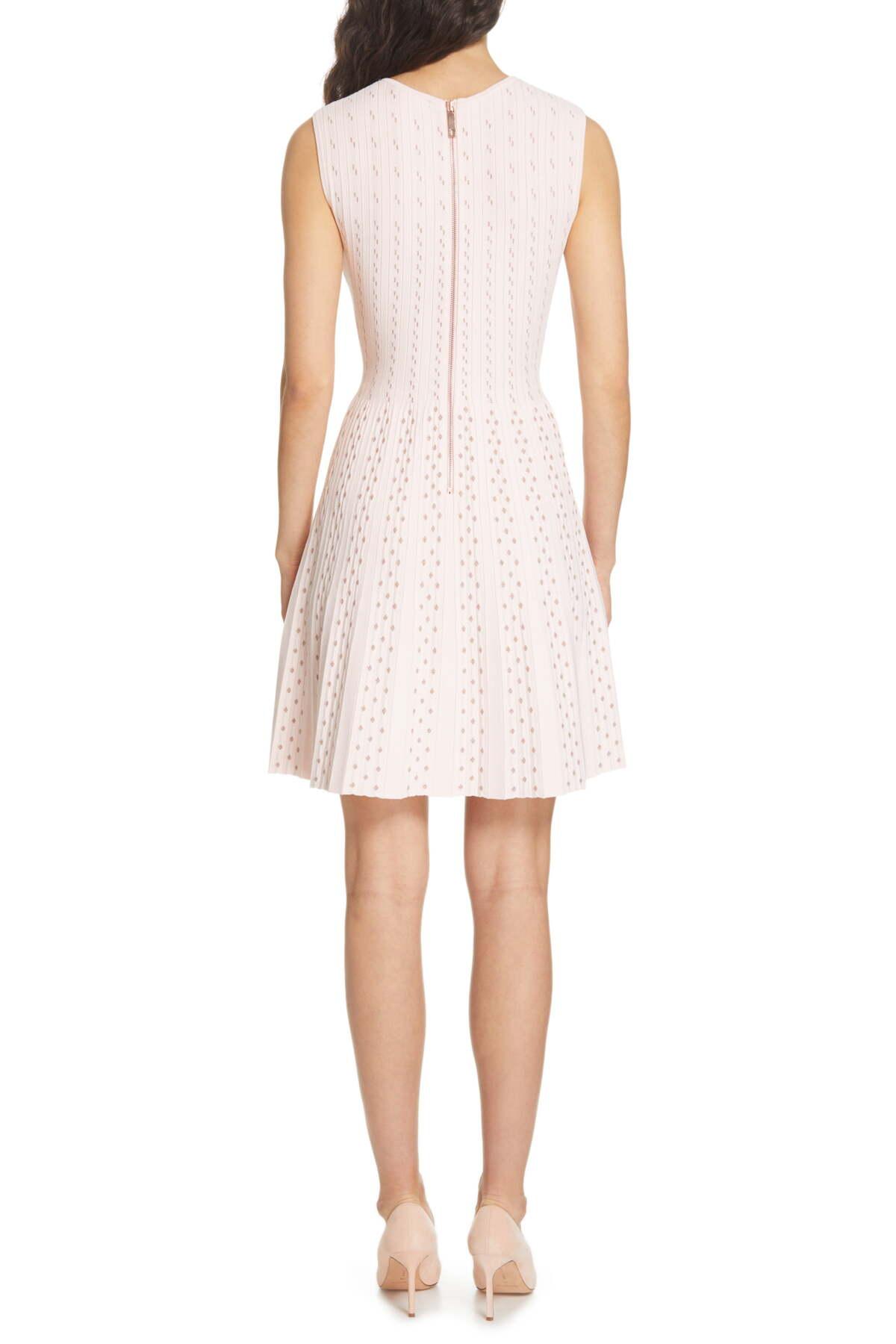 Ted Baker Synthetic Knitted Flippy Skater Dress in Pale Pink (Pink) - Lyst