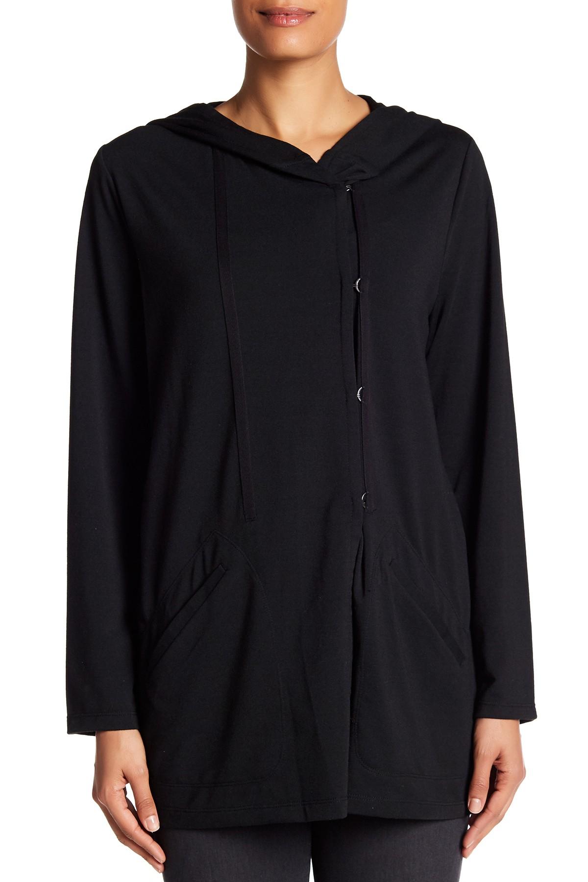 Lyst - Max Studio Knit Hooded Jacket in Black