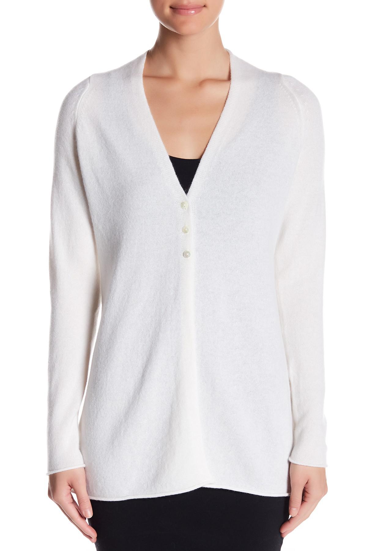 Lyst - Griffen Cashmere Cashmere V-neck Button-up Cardigan in White