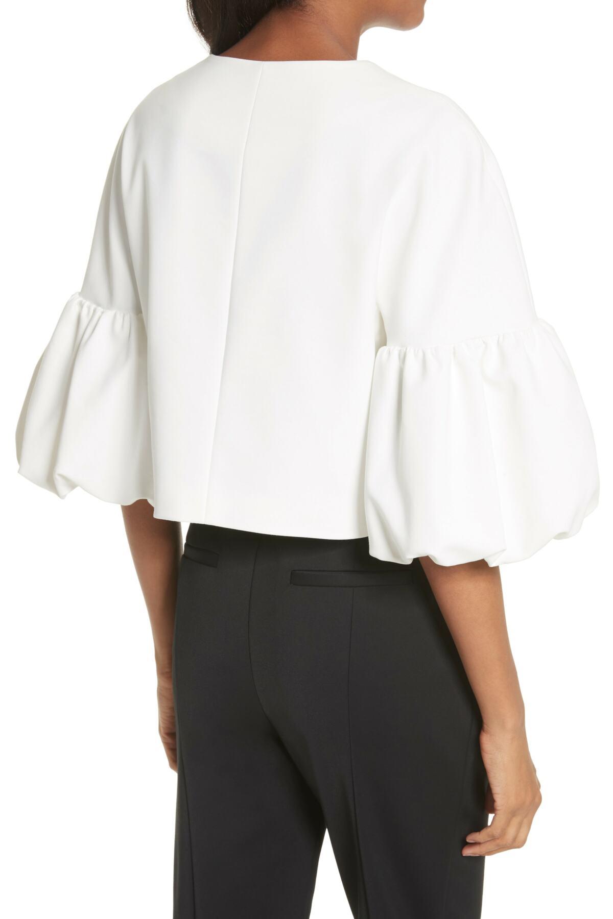 Sleeve Top Tibi In White Lyst Balloon 8nPwkNX0O