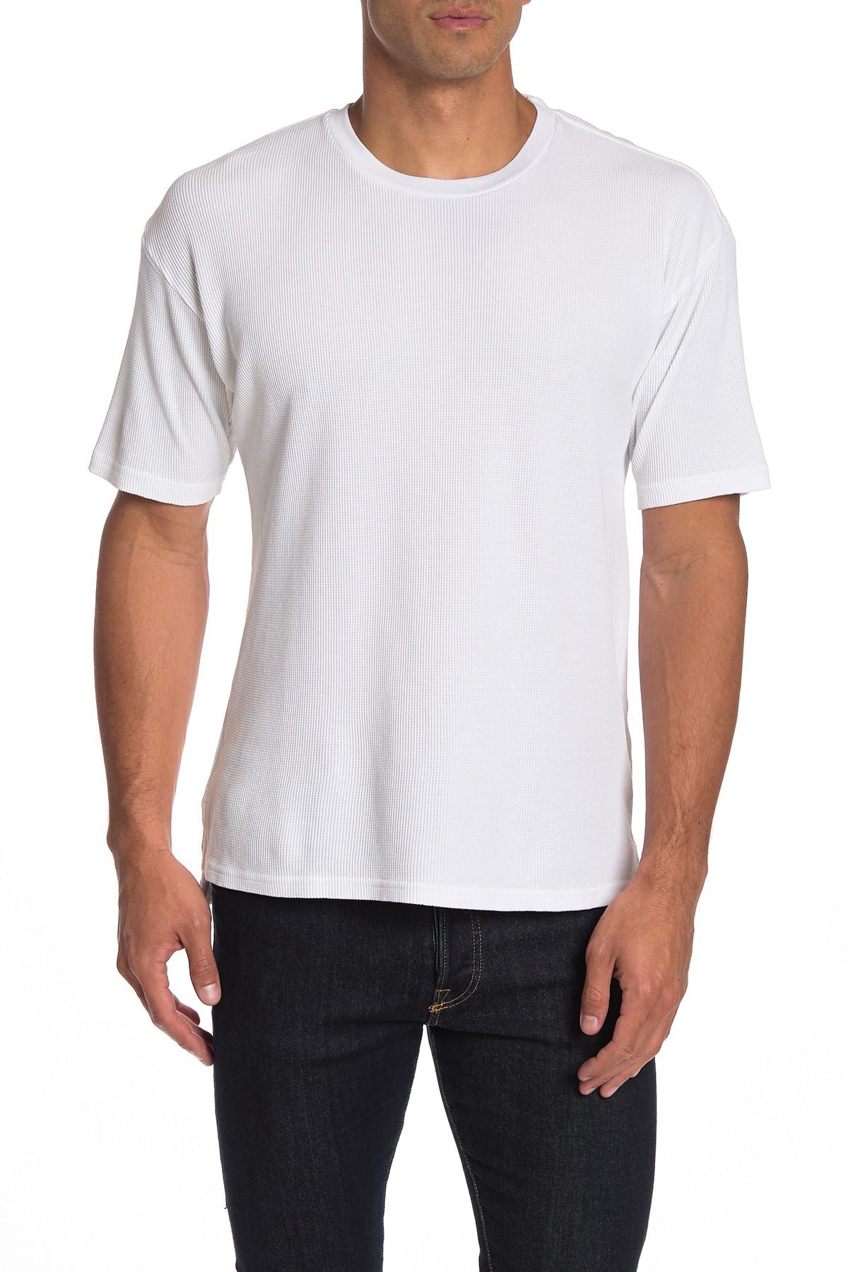Goodlife Short Sleeve Waffle Knit Crew Neck T-shirt in White for Men - Lyst