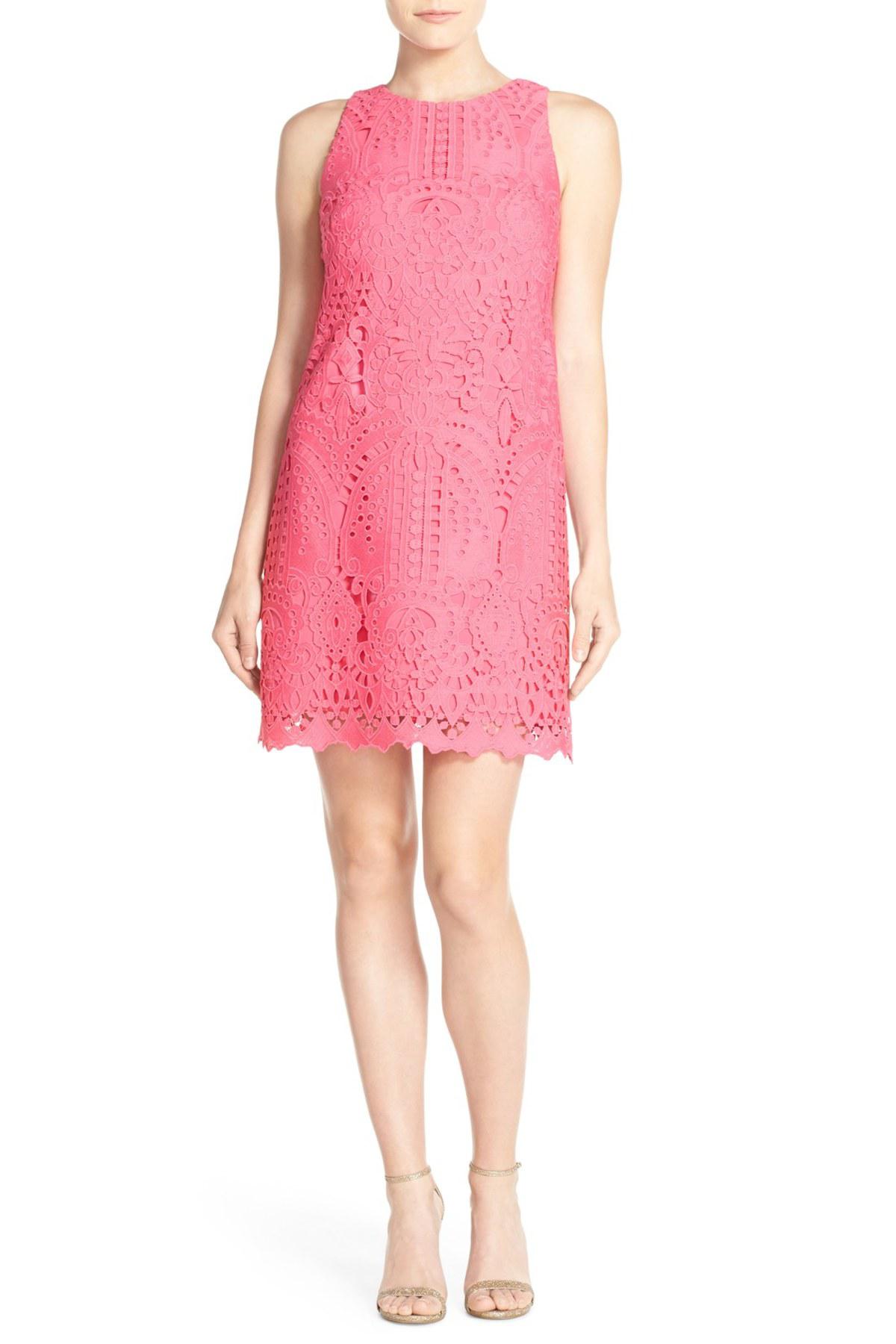 Lyst Eliza J Sleeveless Lace Shift Dress In Pink 2273