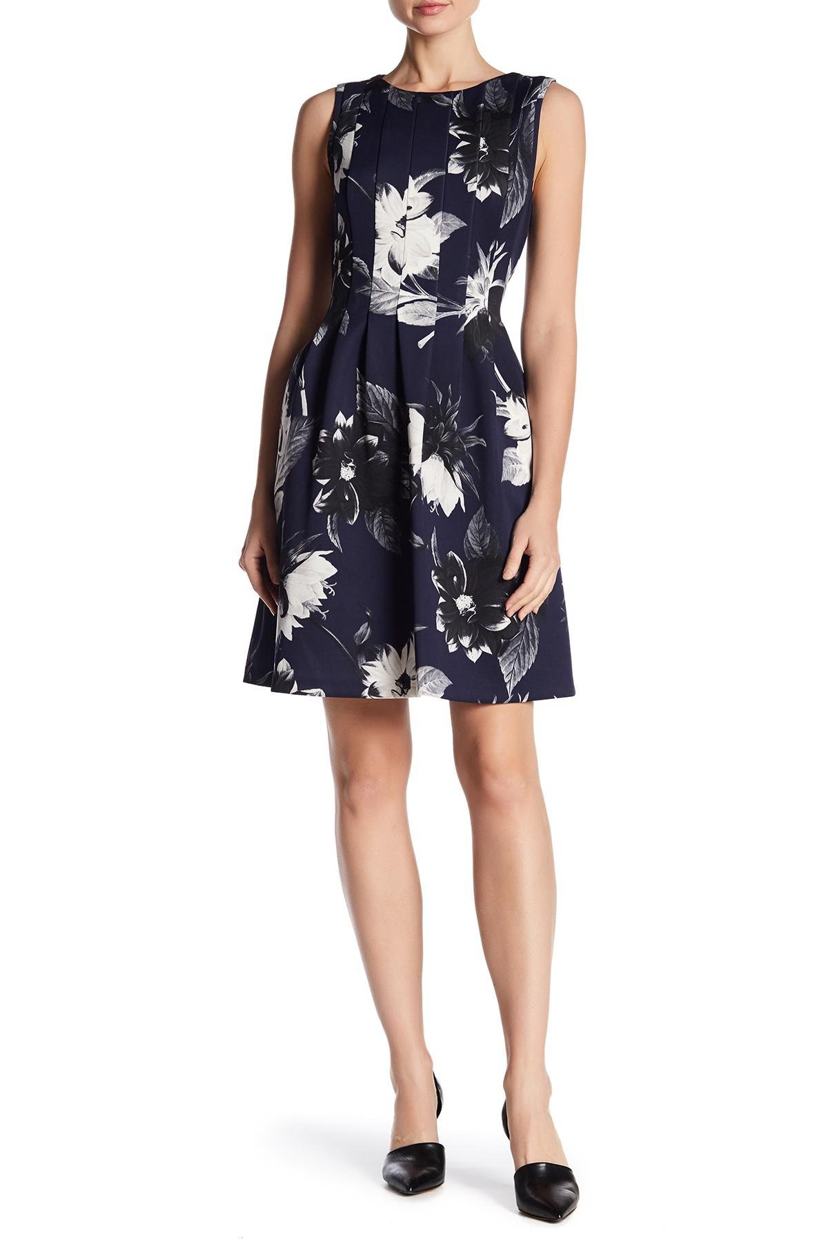 vince camuto floral scuba dress