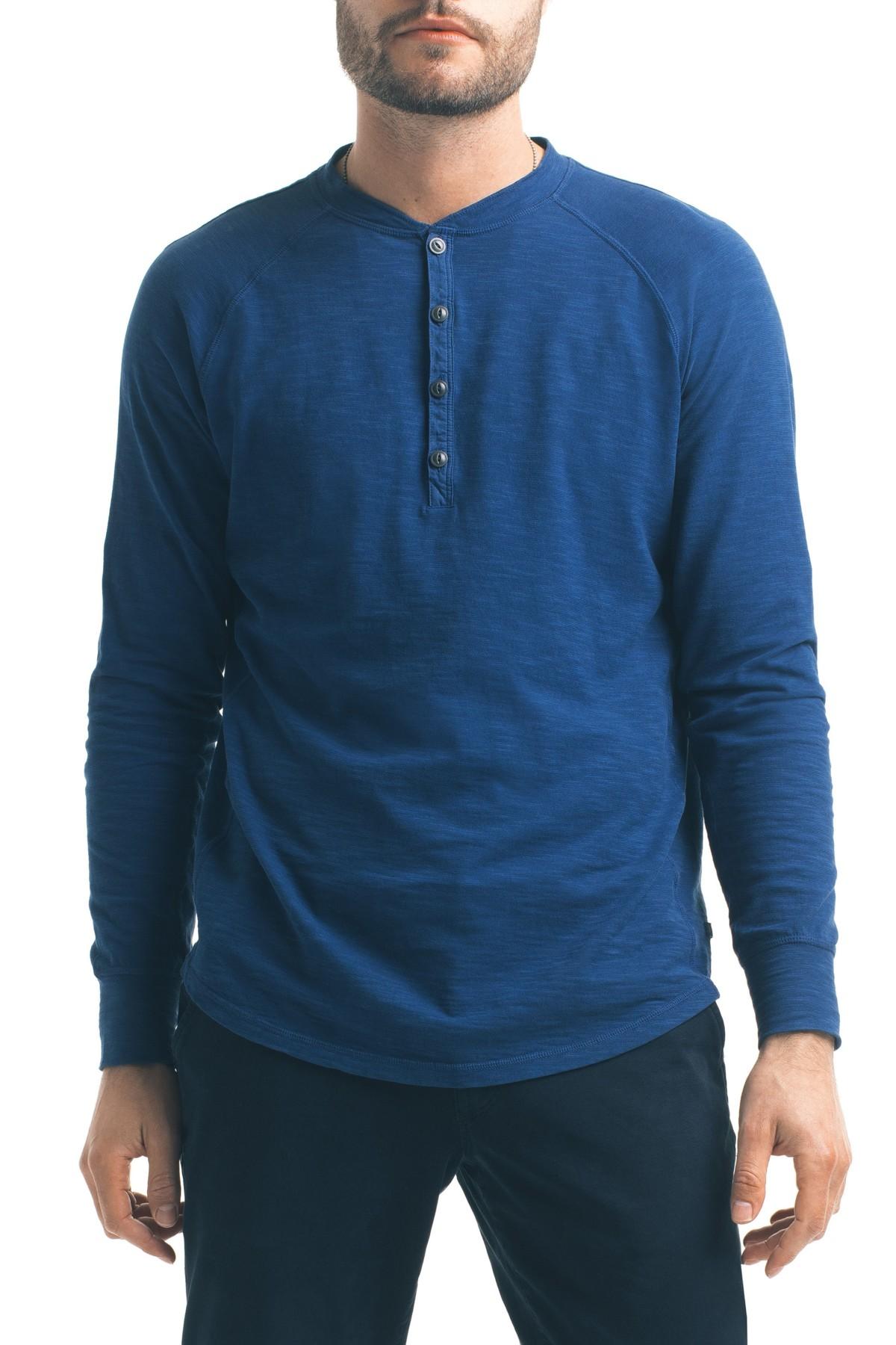 Lyst - Good Man Brand Slim Fit Slub Henley in Blue for Men