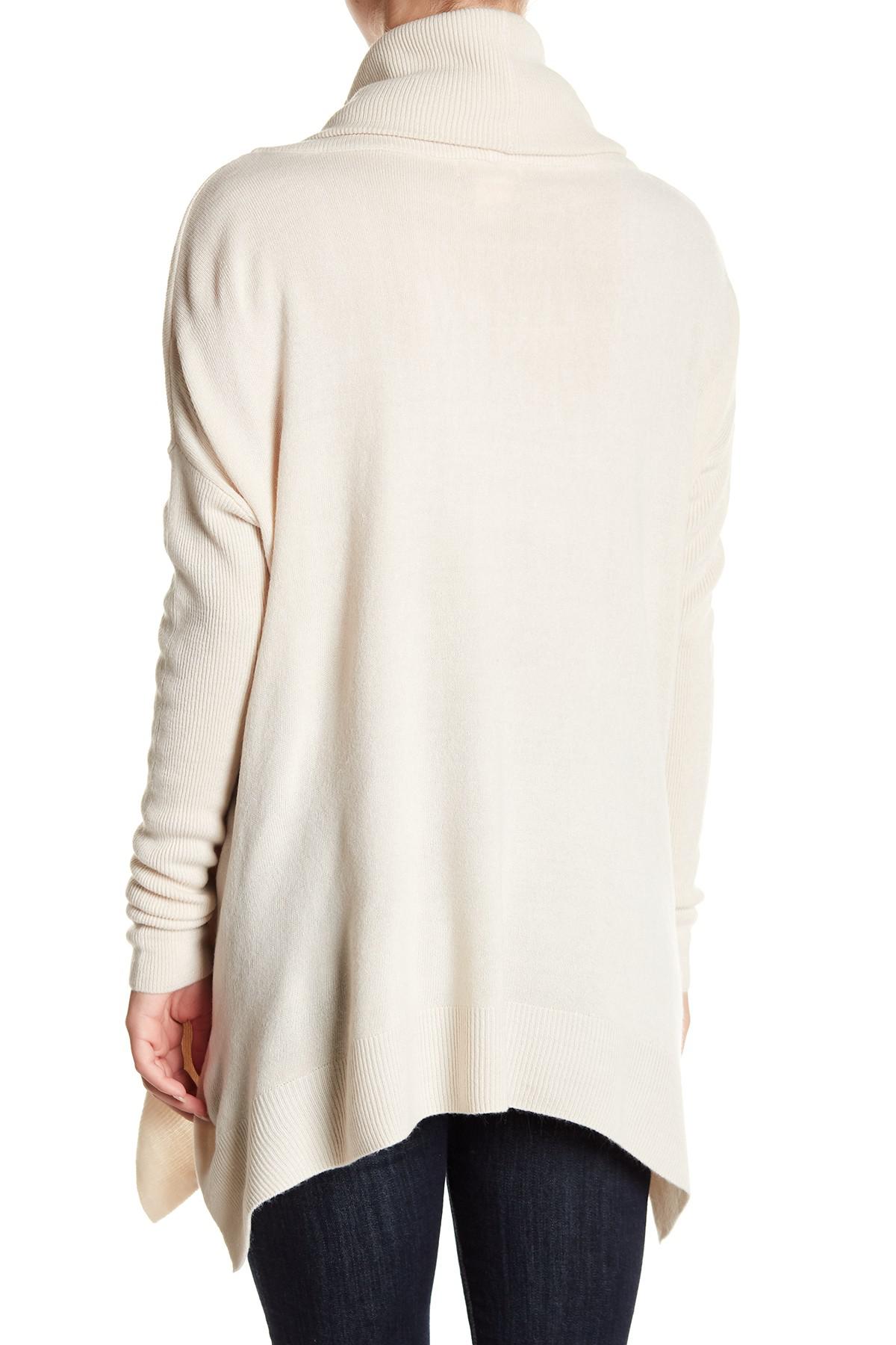 Sweet romeo Cowl Neck Tunic Sweater in Natural | Lyst