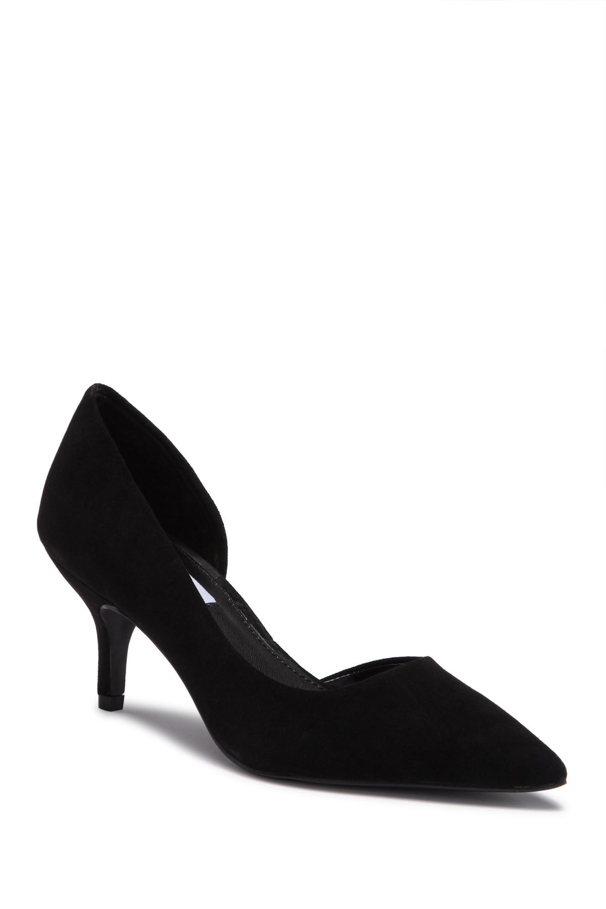 Steve Madden Flory Suede Kitten Heel Pump in Black Suede (Black) - Lyst