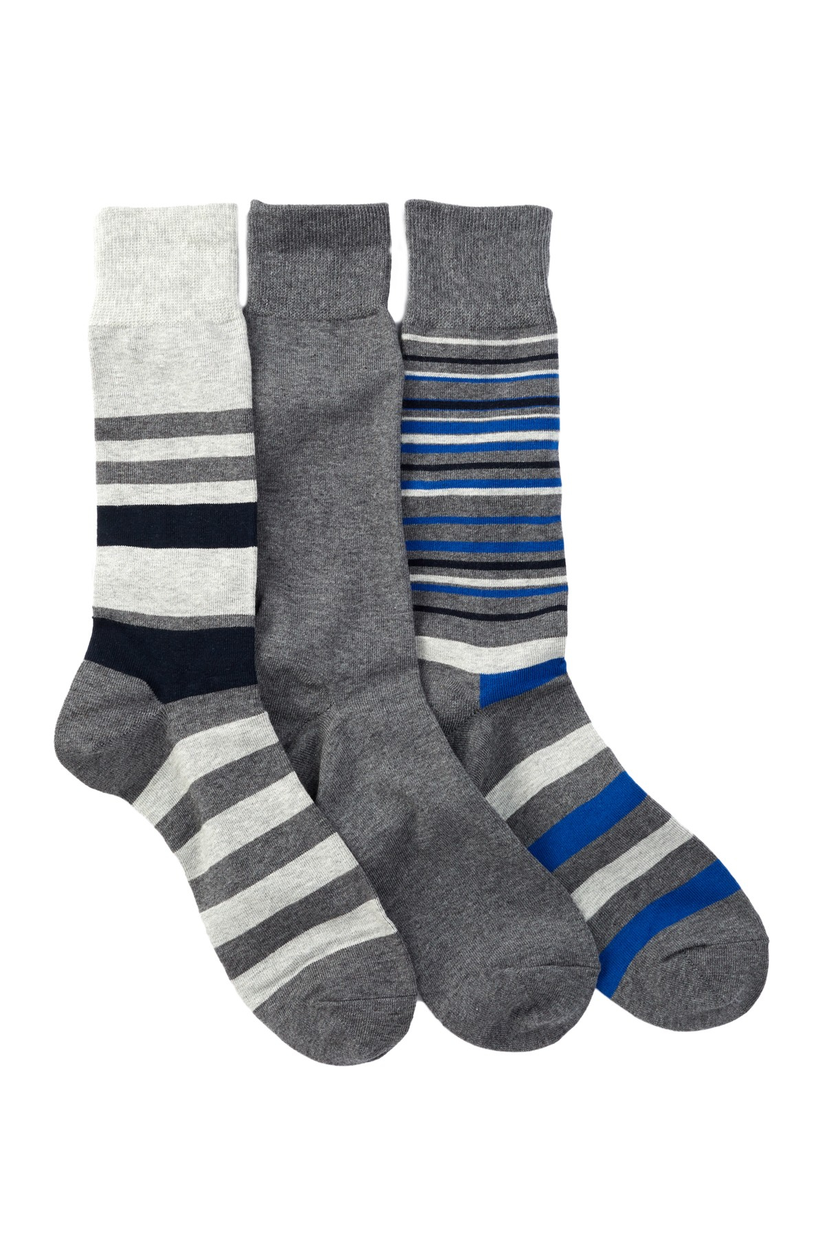 Cole haan Town Stripe Crew Socks - Pack Of 3 in Blue for Men | Lyst