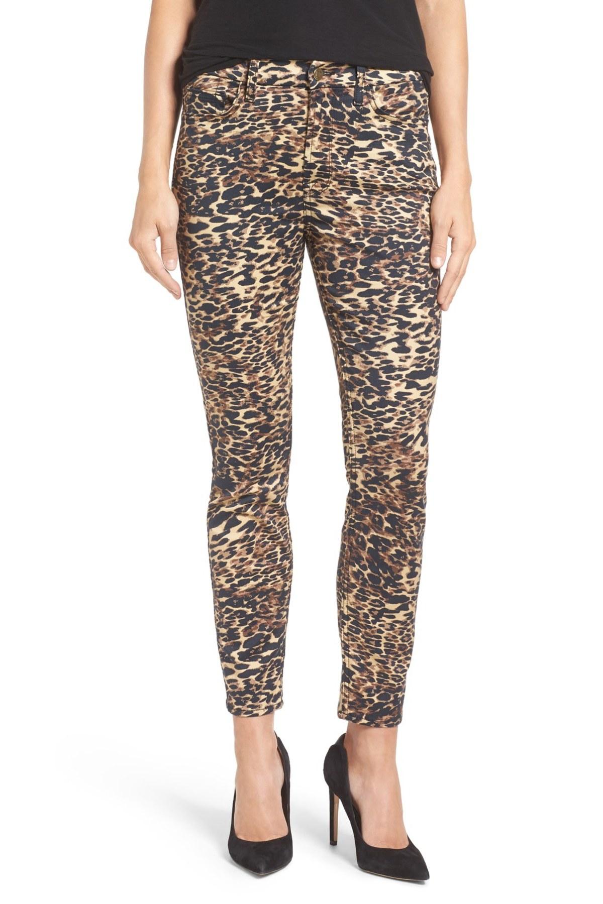 Lyst - Jen7 Leopard Print Stretch Ankle Skinny Jeans