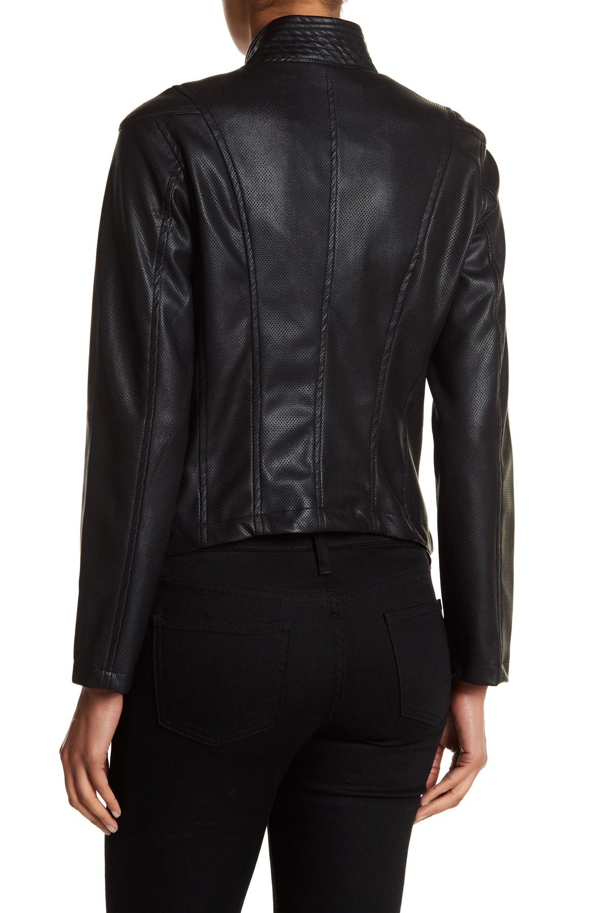 Lyst - Nanette Nanette Lepore Faux Leather Military Jacket in Black