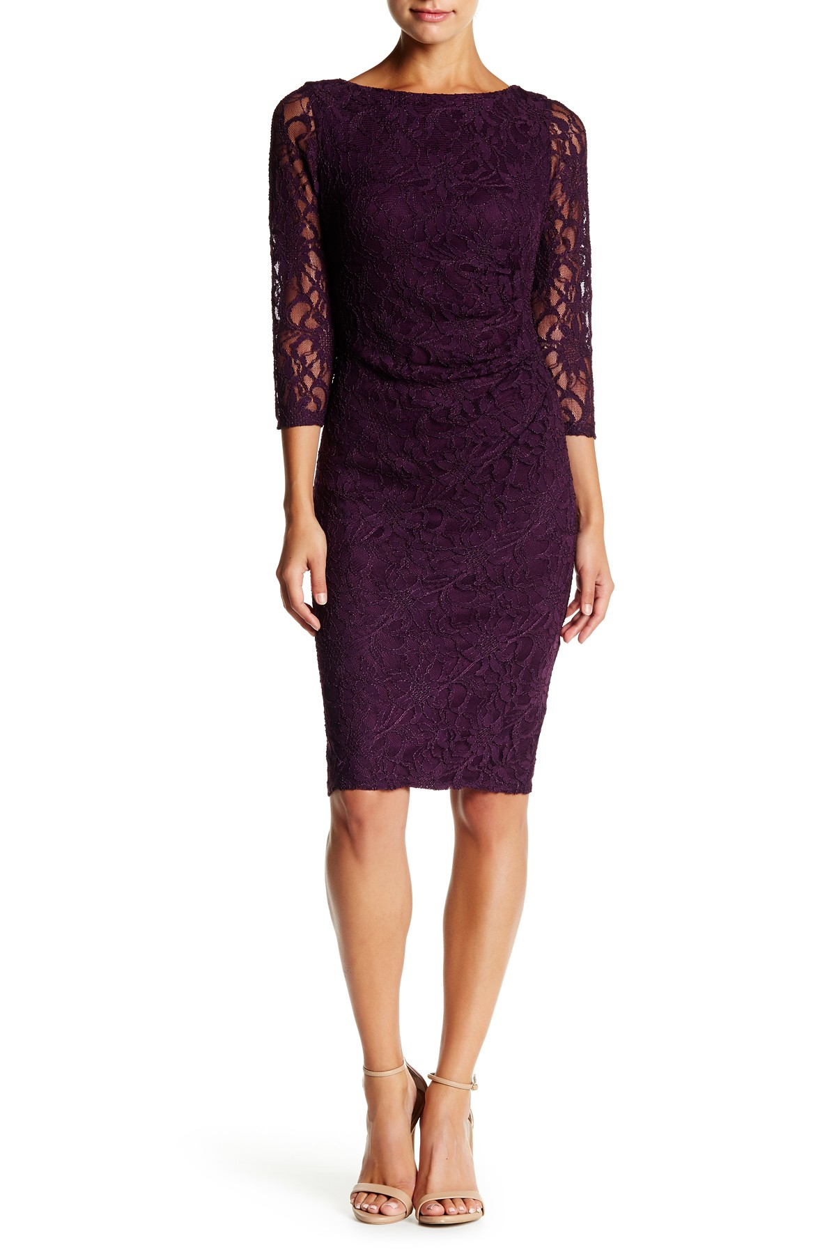eliza j side ruched sheath dress