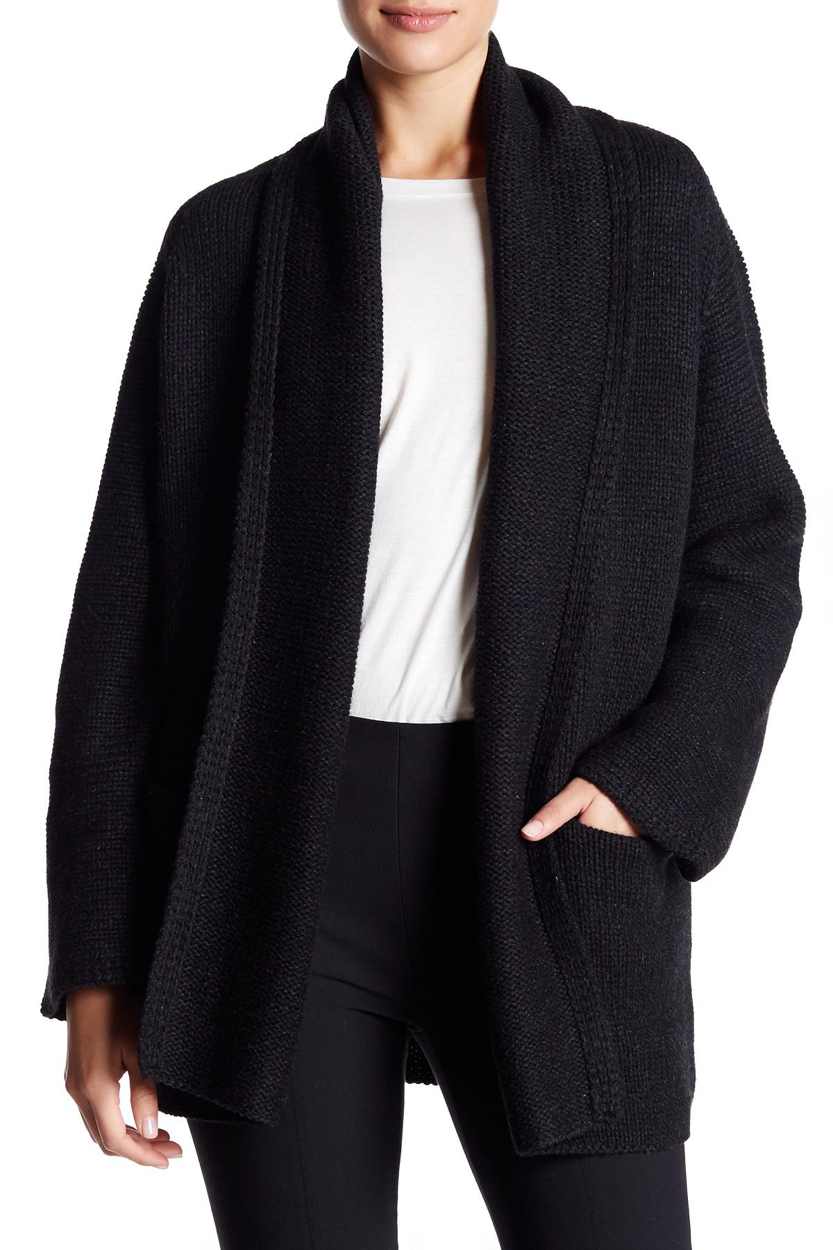 Vince Wool Blend Knit Car Coat | Lyst