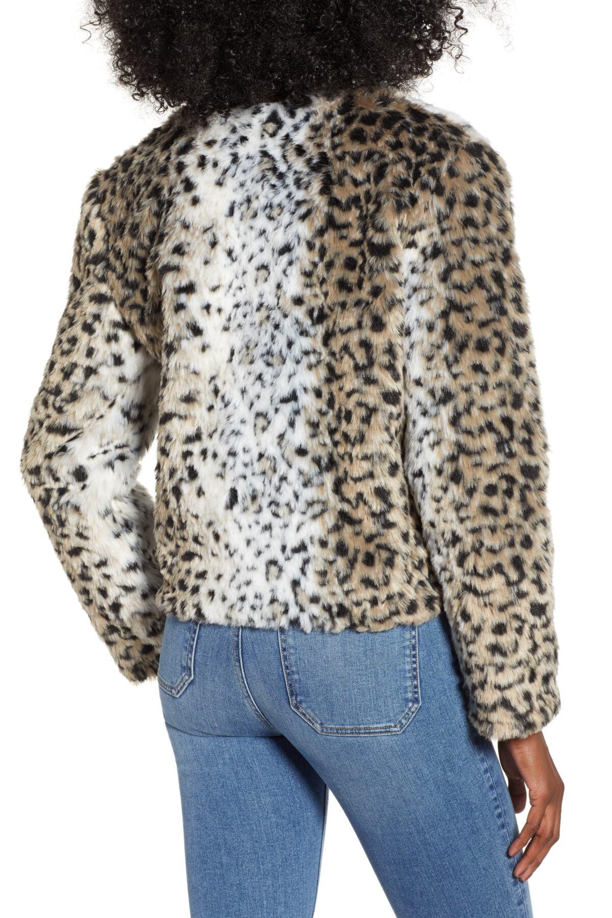 BB Dakota Wild Thing Snow Leopard Print Faux Fur Jacket in Black - Lyst