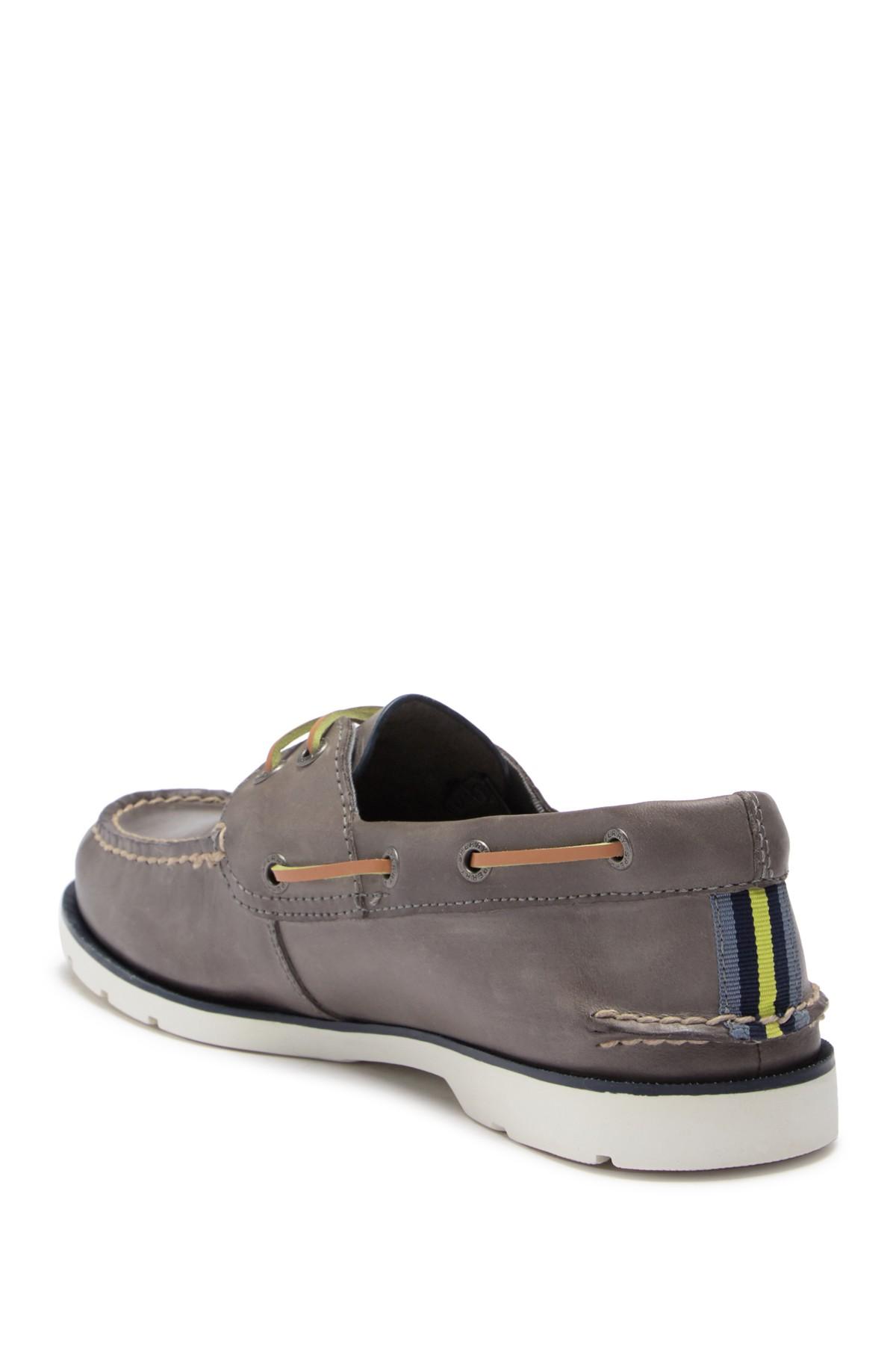 Lyst Sperry TopSider Leeward Leather Boat Shoe in Gray for Men