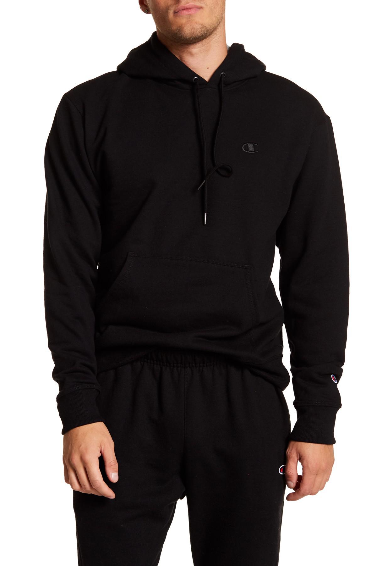 black champion hoodie and sweatpants