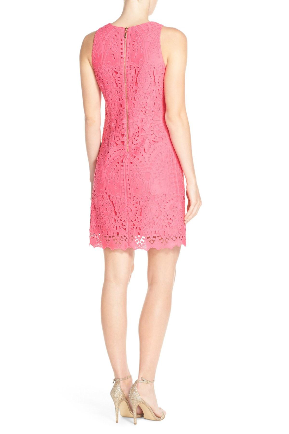 Lyst - Eliza J Sleeveless Lace Shift Dress in Pink