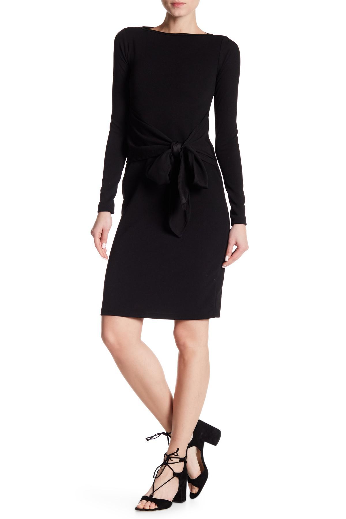 Black knee length dress long sleeves shirt