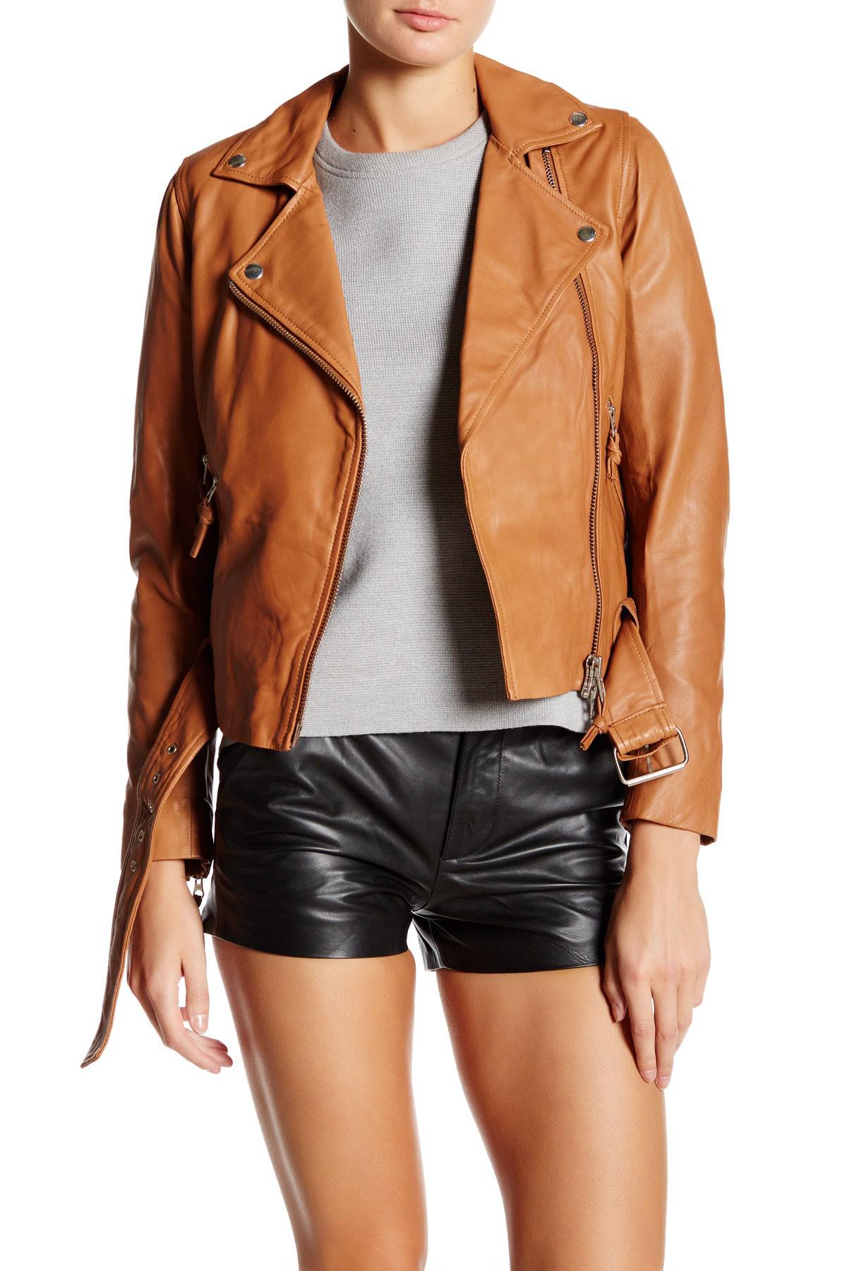 Lyst Muubaa Manning Genuine Leather Biker Jacket Muubaa Women S Manning Genuine Leather Biker Jacket