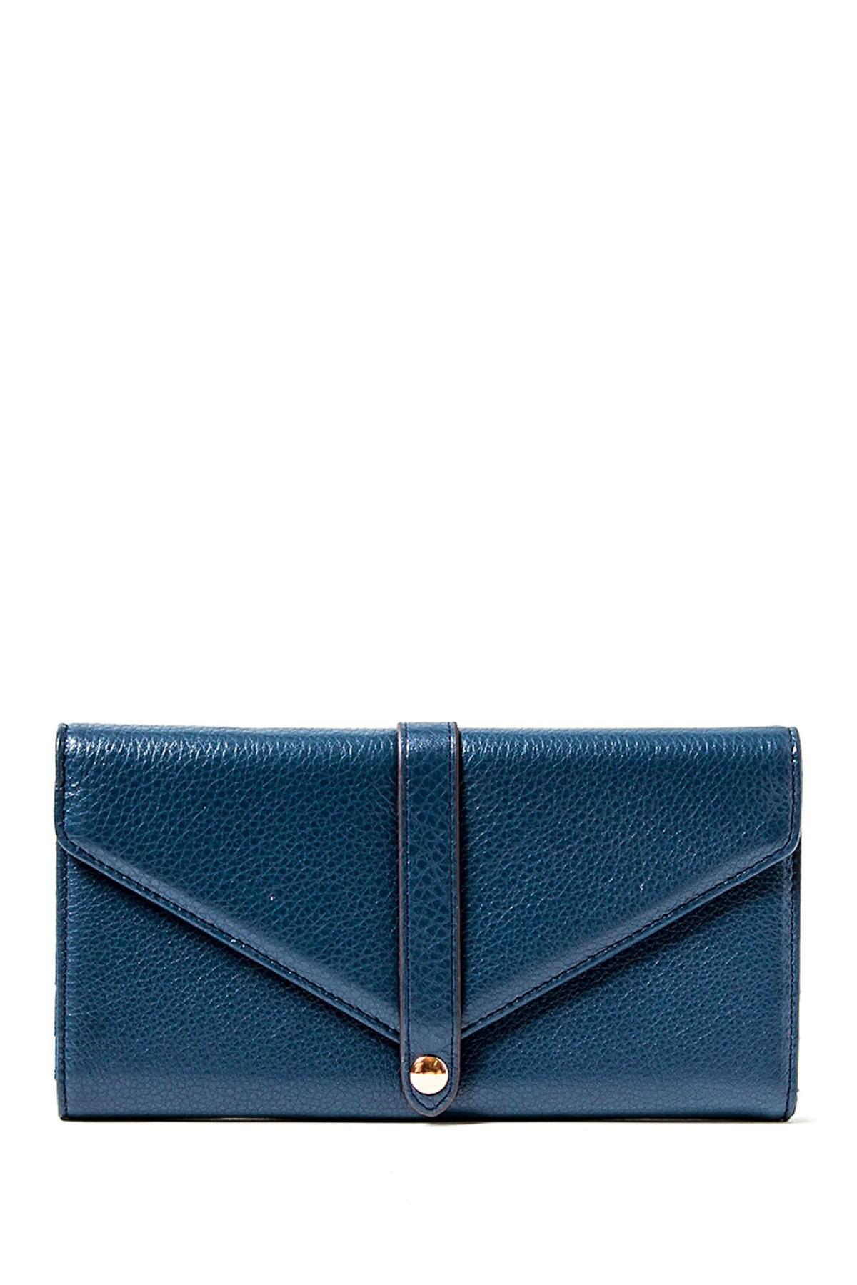 Lyst Aimee Kestenberg Sasha Leather Trifold Wallet With Mirror In Blue Gallery