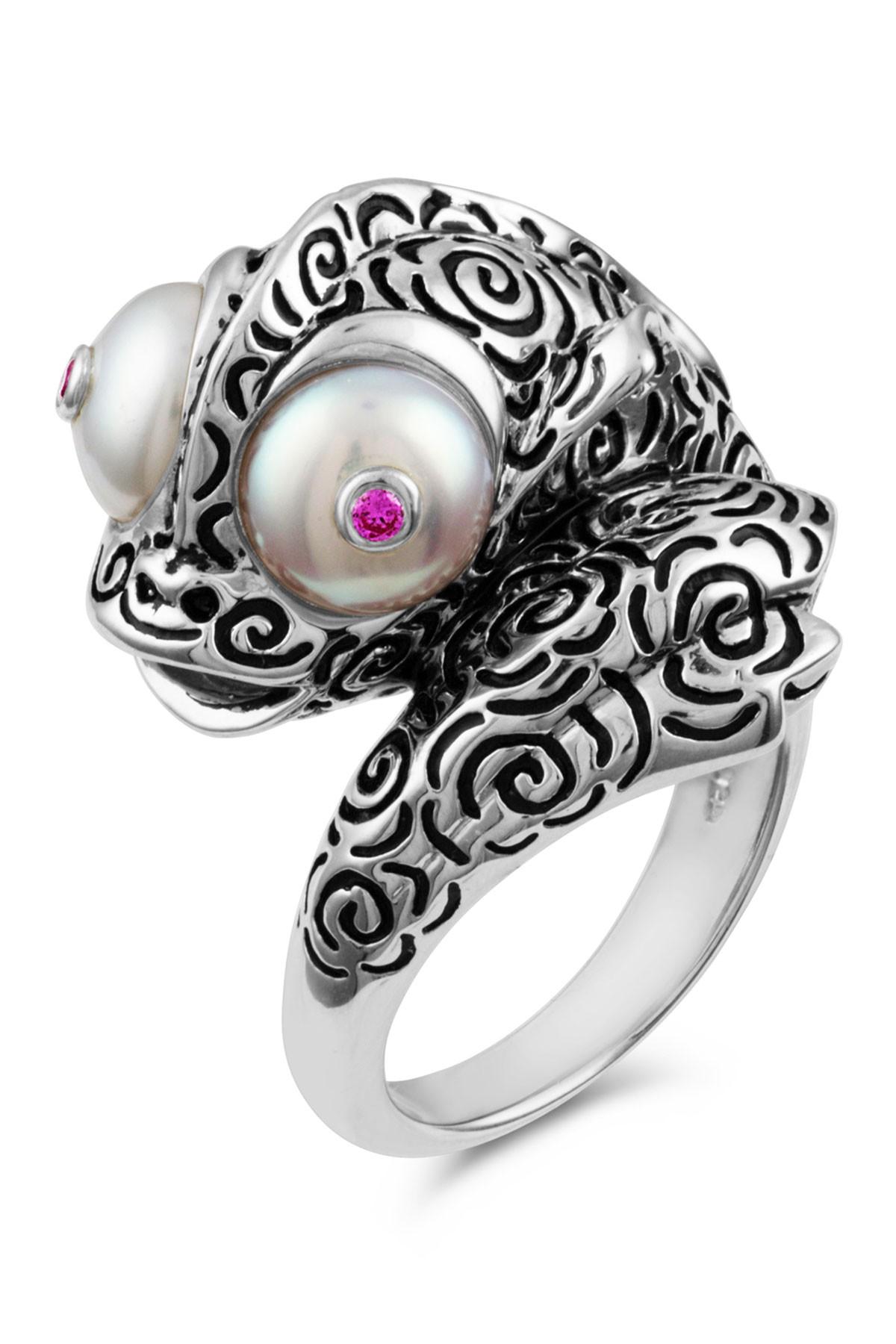 Tara Pearls Sterling Silver Freshwater Cultured Pearl & Cz Ring Size 7 in White Lyst
