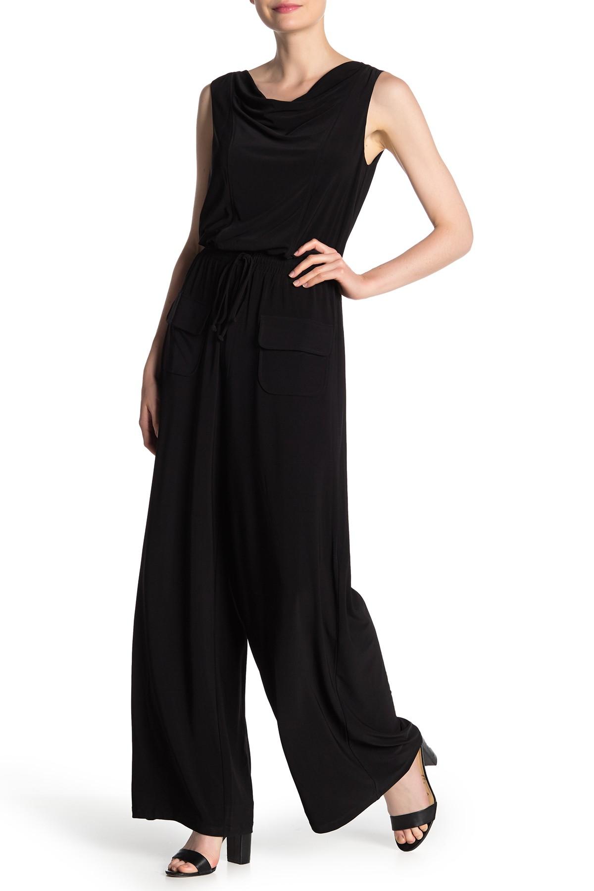 Vince Camuto Sleeveless Cowl Neck Jumpsuit in Black - Lyst