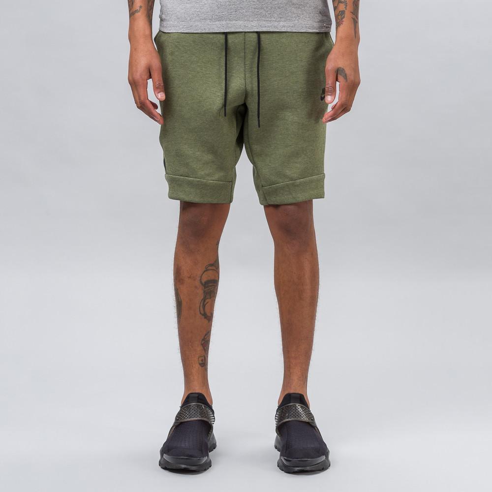 olive green fleece shorts