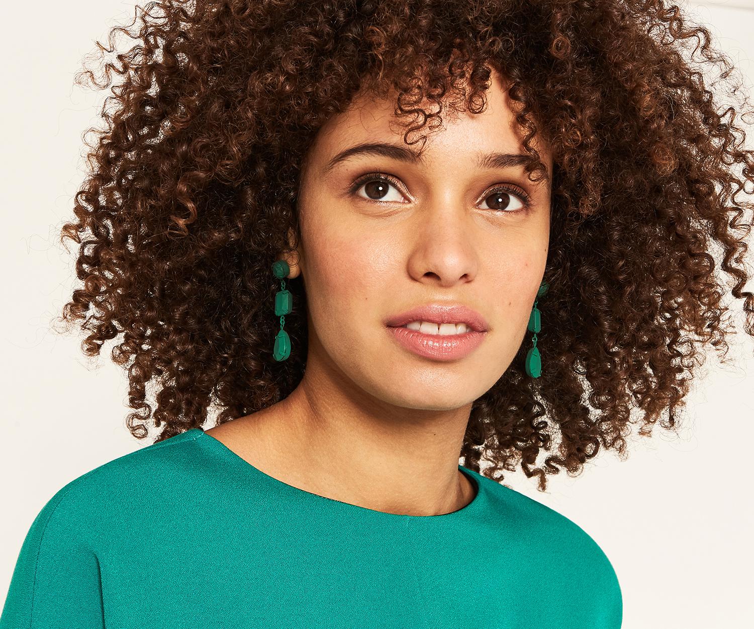 Lyst Oasis Powder Coated Gemstone Drop Ea In Green Gallery
