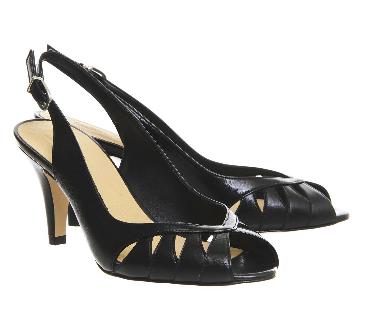 Office Willoughby Peep Toe Slingback Heels in Black | Lyst