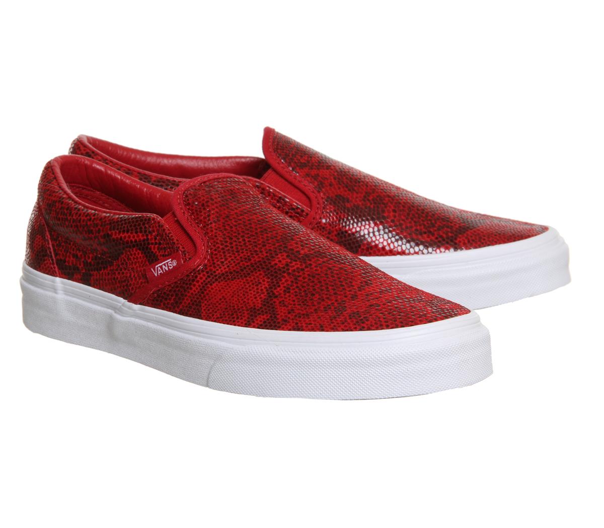 Vans Classic Slip On Shoes in Red | Lyst