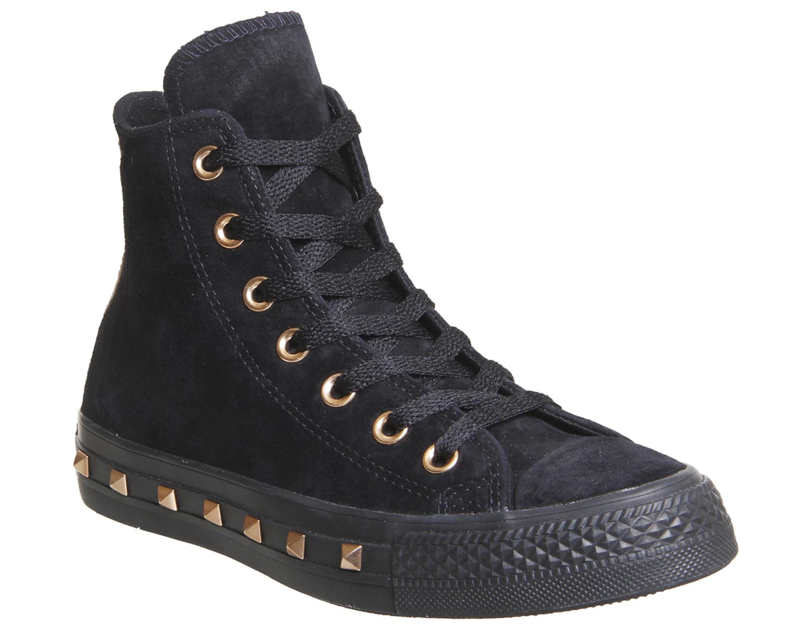 Lyst Converse All Star Hi Leather In Black Converse Women S Black All Star Hi Leather