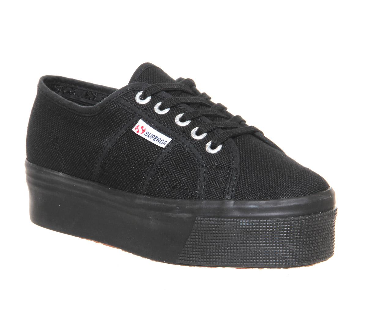 black flatform superga