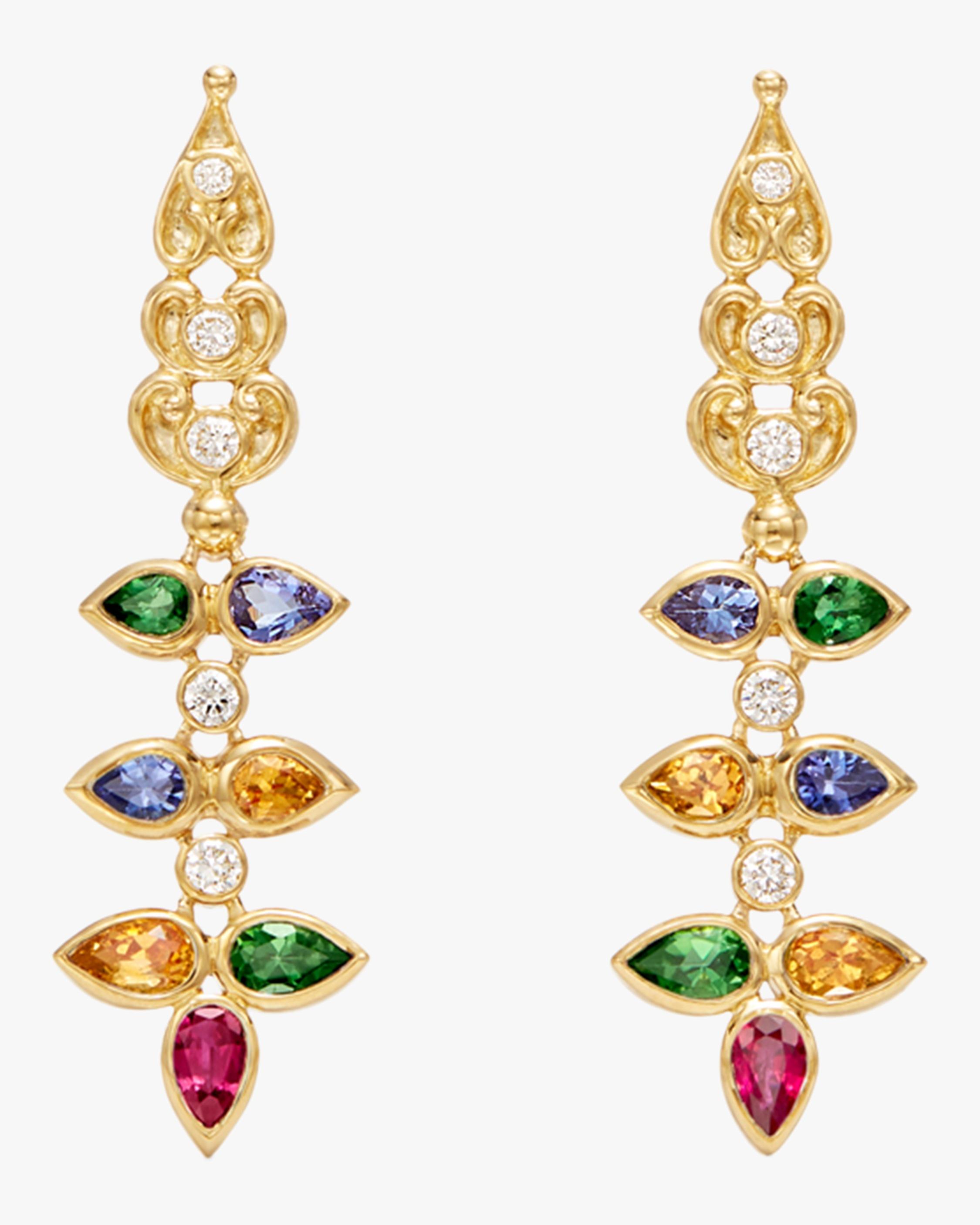 Temple St. Clair Dynasty Drop Earrings in Yellow Gold