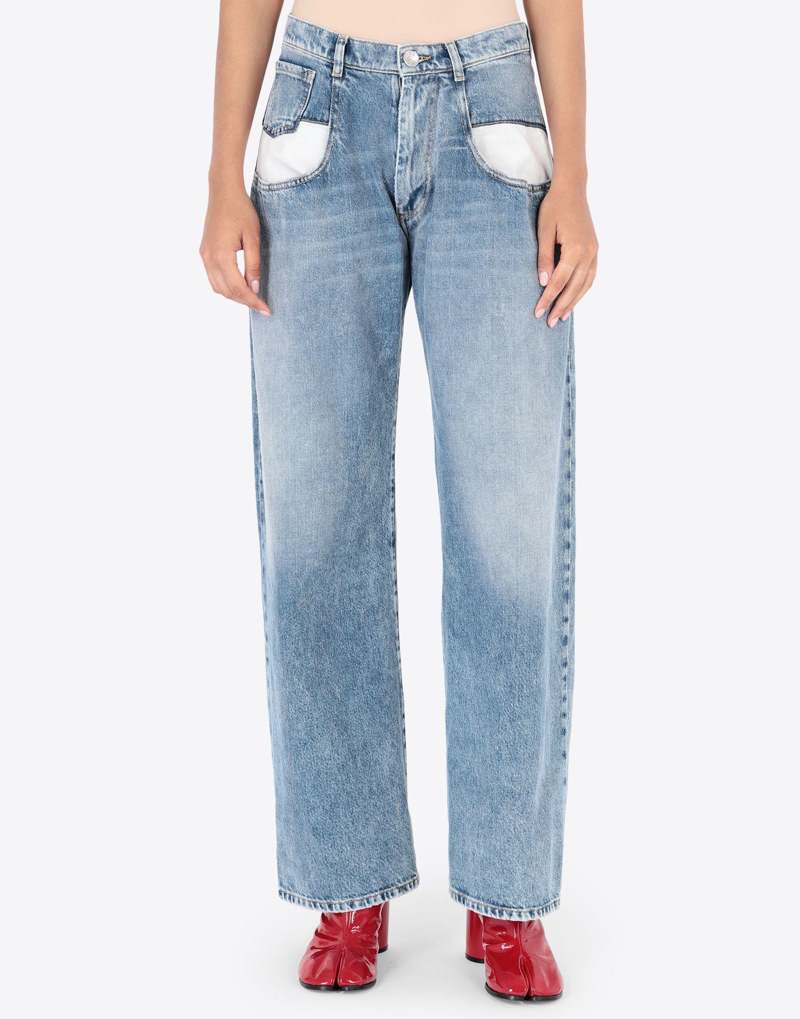 Maison Margiela Denim Straight Jeans With Contrasted Pockets in Blue - Lyst