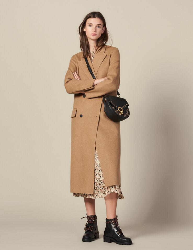 Sandro Jims Double Breasted Wool Coat in Beige (Natural) - Lyst